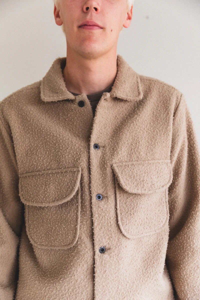FIELD SHIRT IN SAND CASENTINO WOOL - Image 9