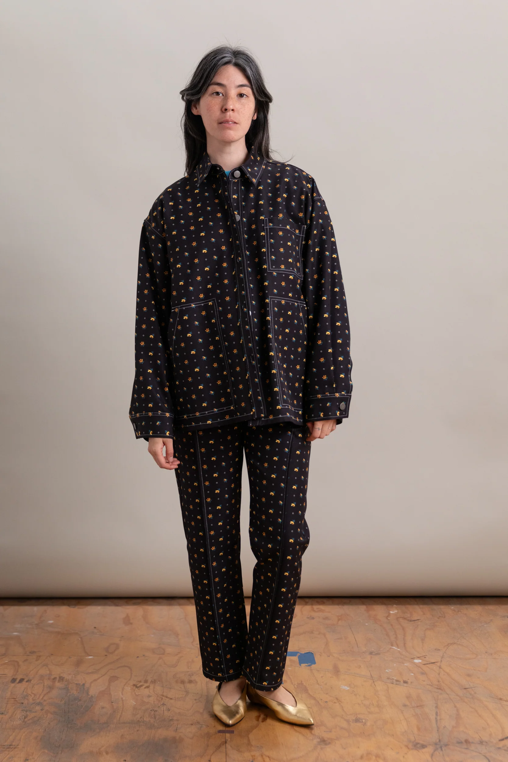 OVERSIZED SHIRT JACKET IN FLORAL CANVAS - Image 3
