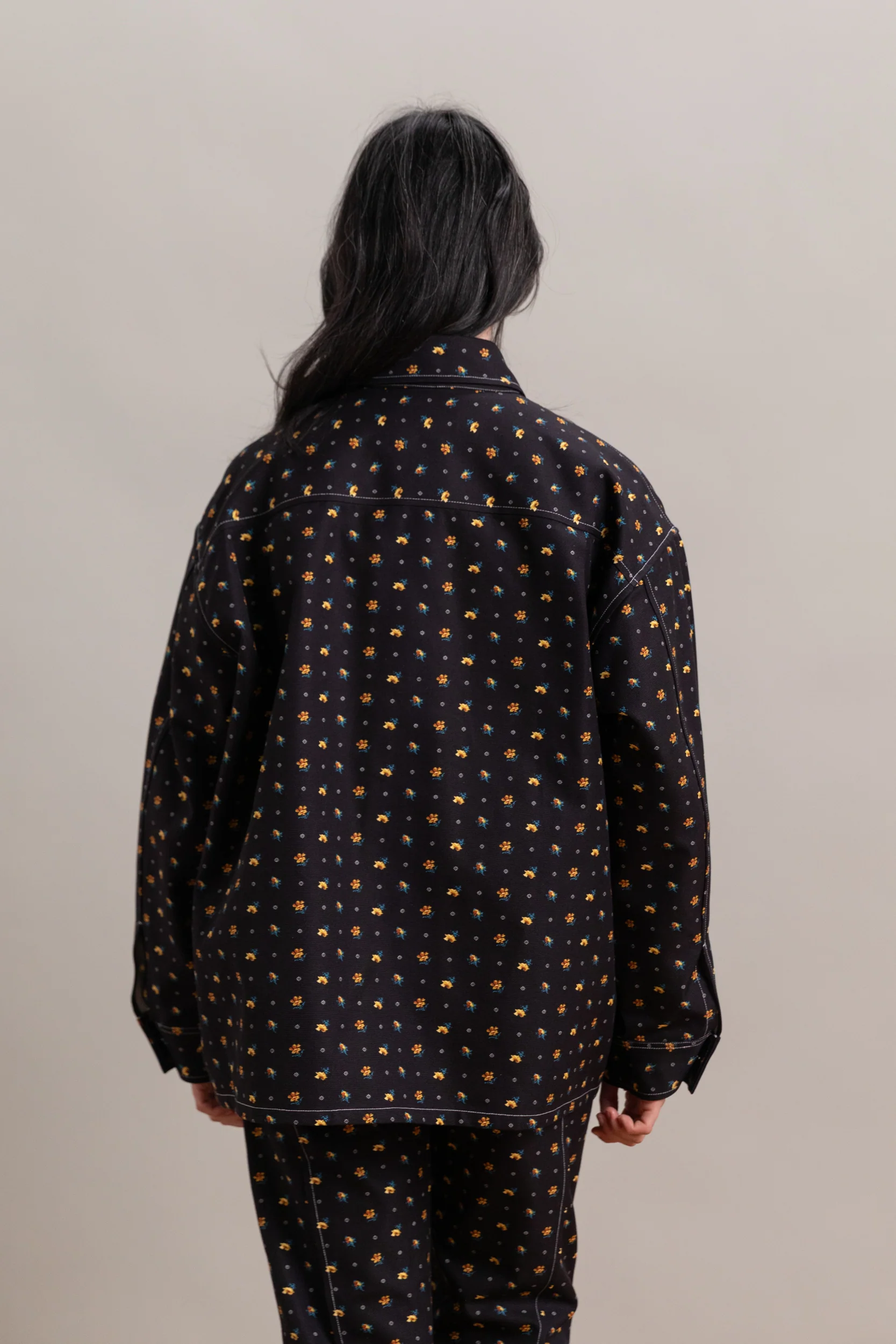 OVERSIZED SHIRT JACKET IN FLORAL CANVAS - Image 7