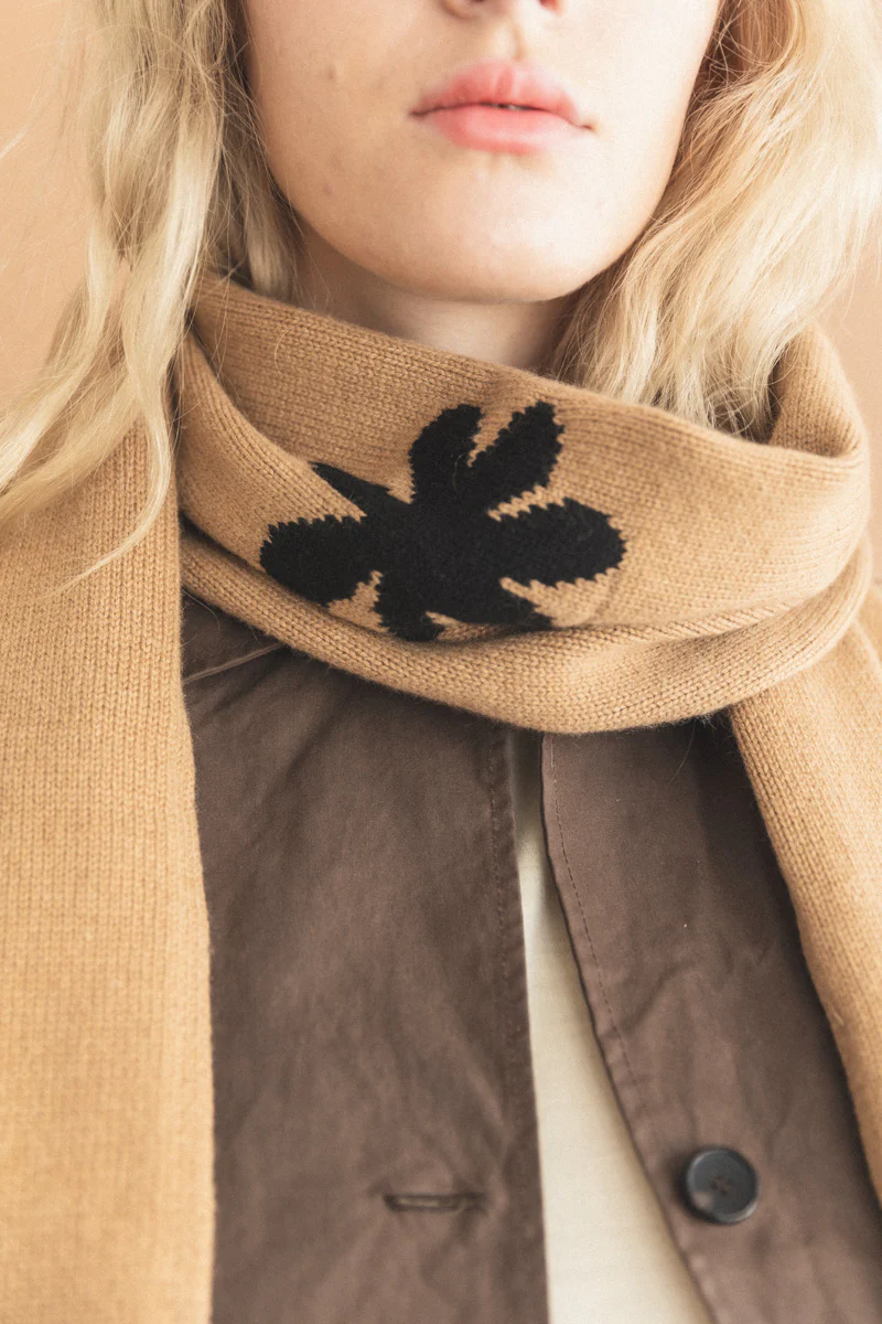 FLOWER SCARF IN SAND - Image 5