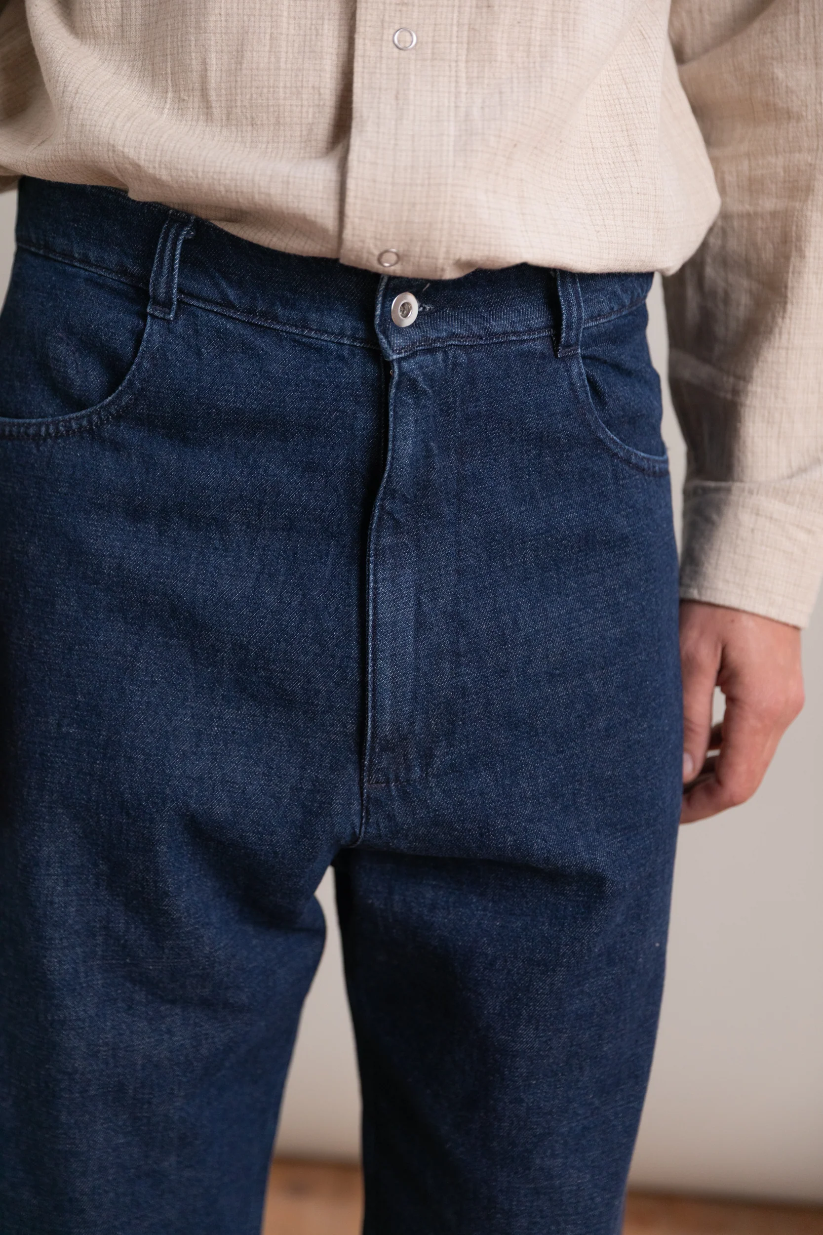 FOUR POCKET BIG PANTS IN DARK INDIGO DENIM - Image 6