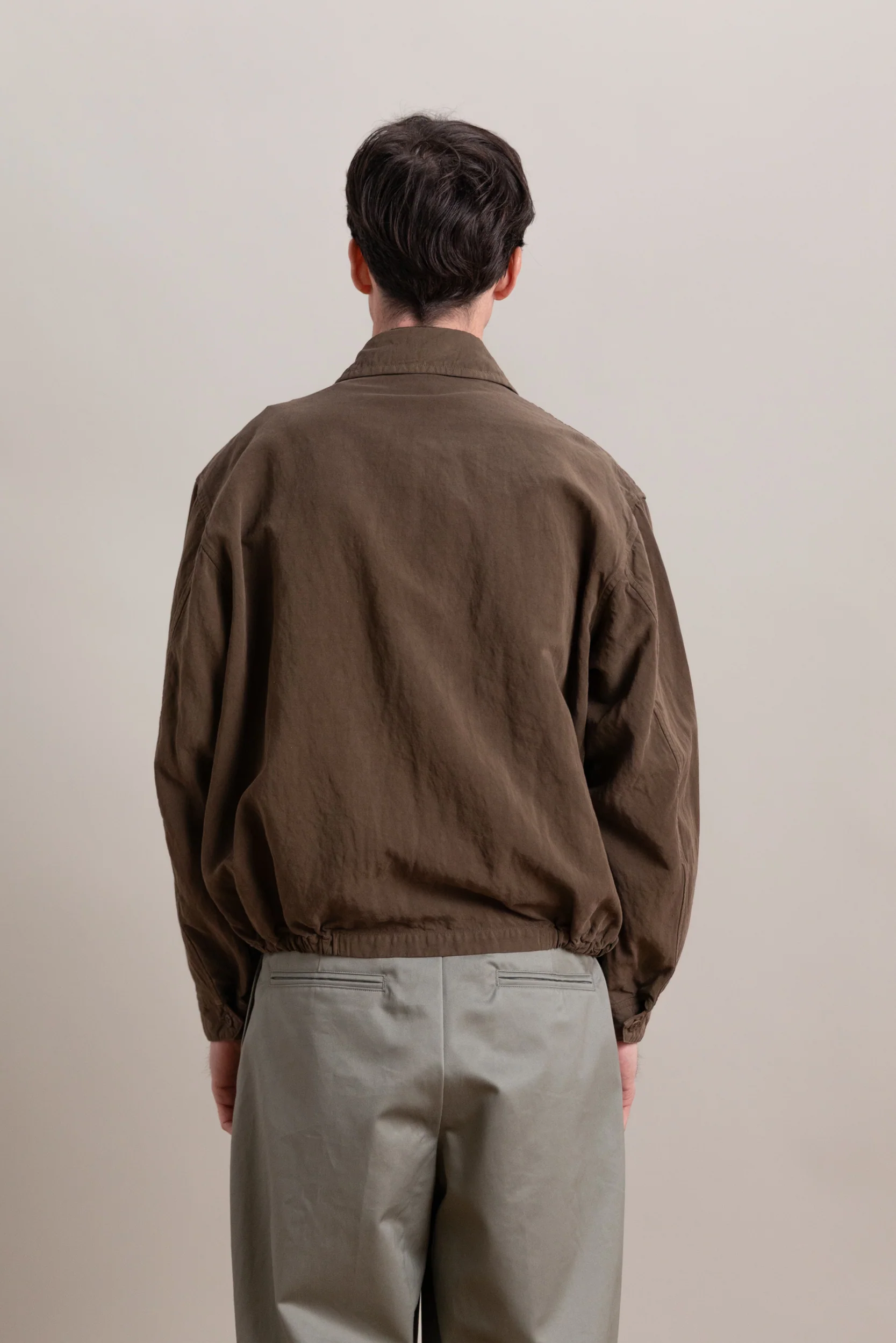 GABA ZIP BLOUSON IN CUB BROWN FINX LINEN BOIL GABARDINE - Image 5