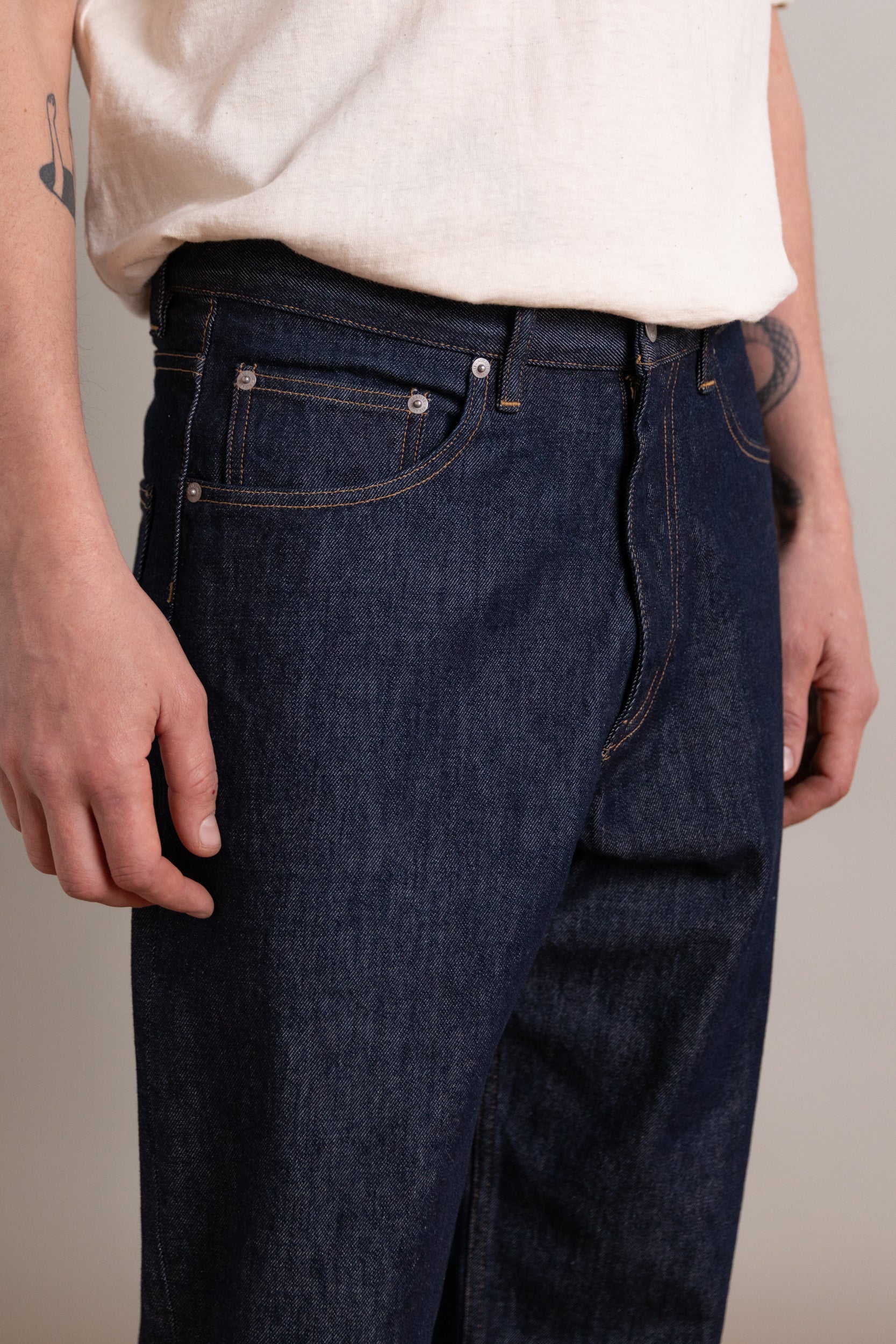 HARD TWIST DENIM WIDE PANTS - Image 6