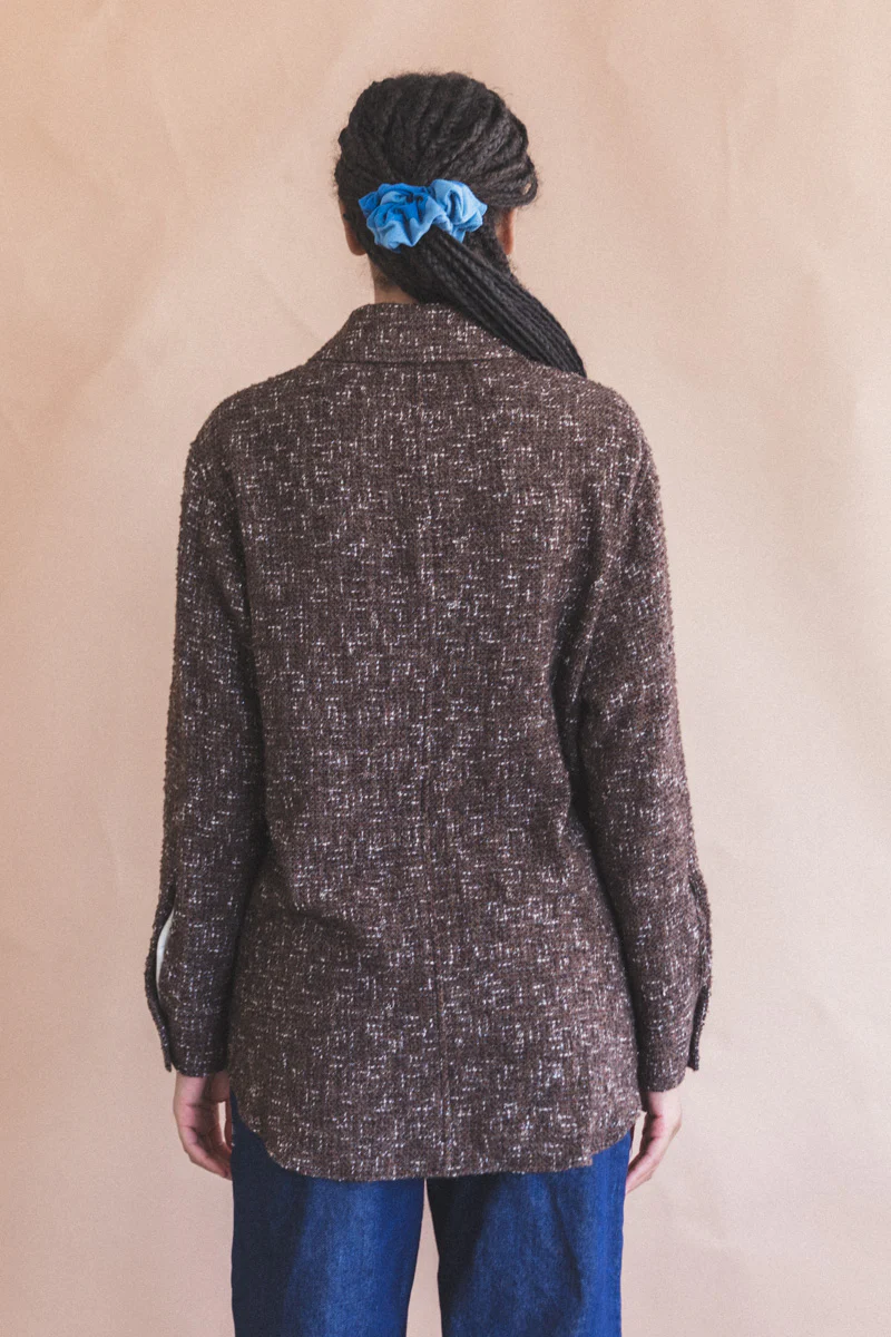 HOMESPUN DARK BROWN TWEED SHIRT - Image 9