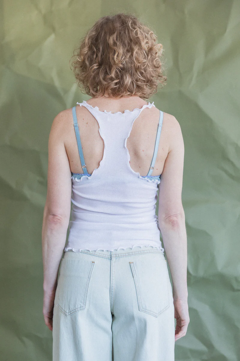 KINEE TANK IN WHITE COTTON - Image 3