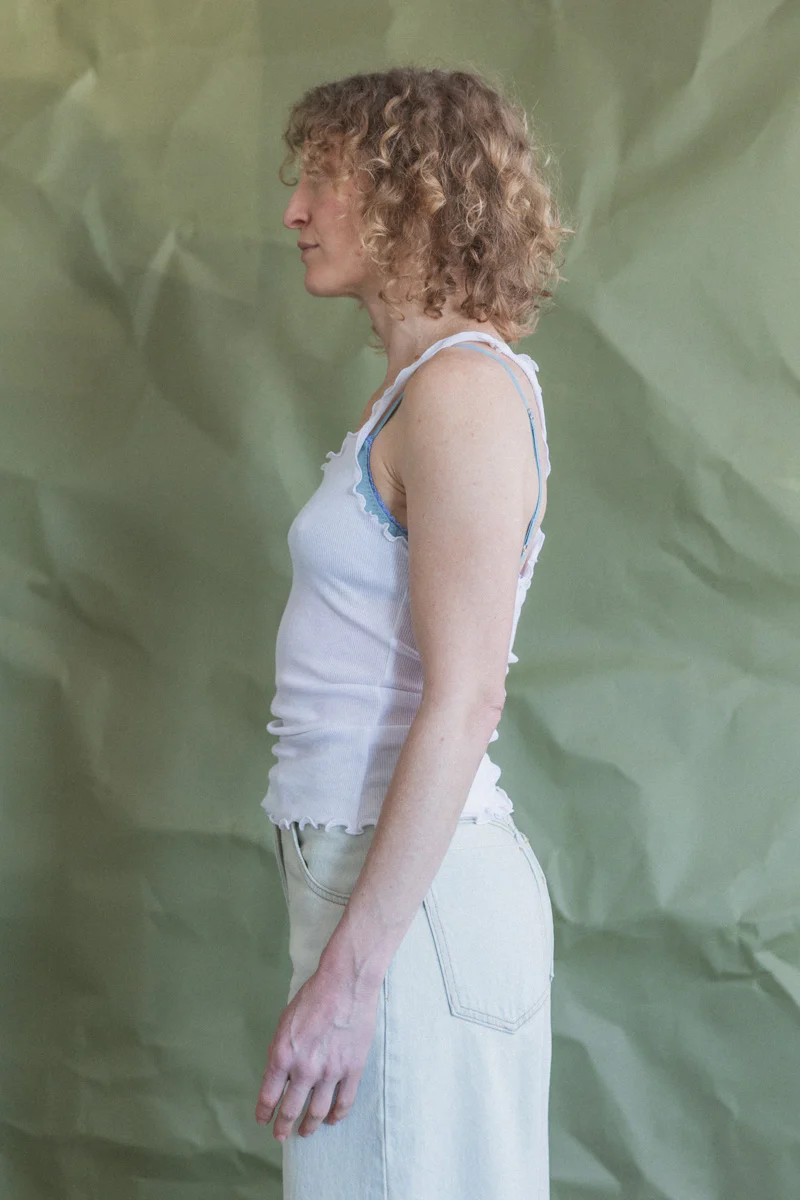 KINEE TANK IN WHITE COTTON - Image 4