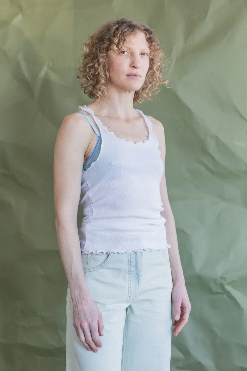 KINEE TANK IN WHITE COTTON - Image 6