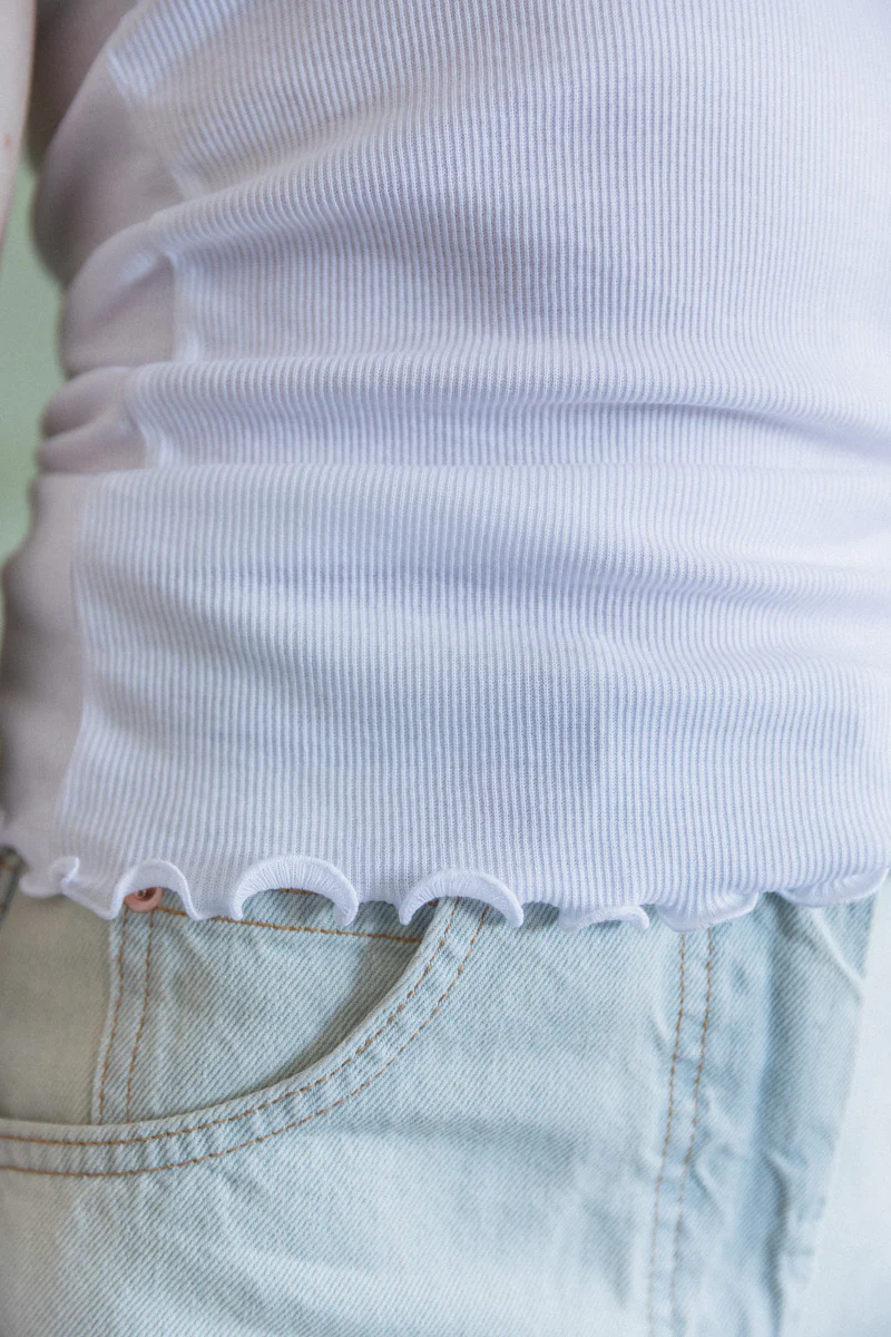 KINEE TANK IN WHITE COTTON - Image 8