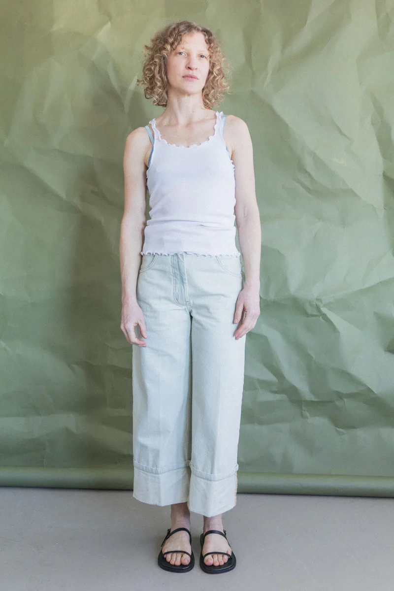 KINEE TANK IN WHITE COTTON - Image 9