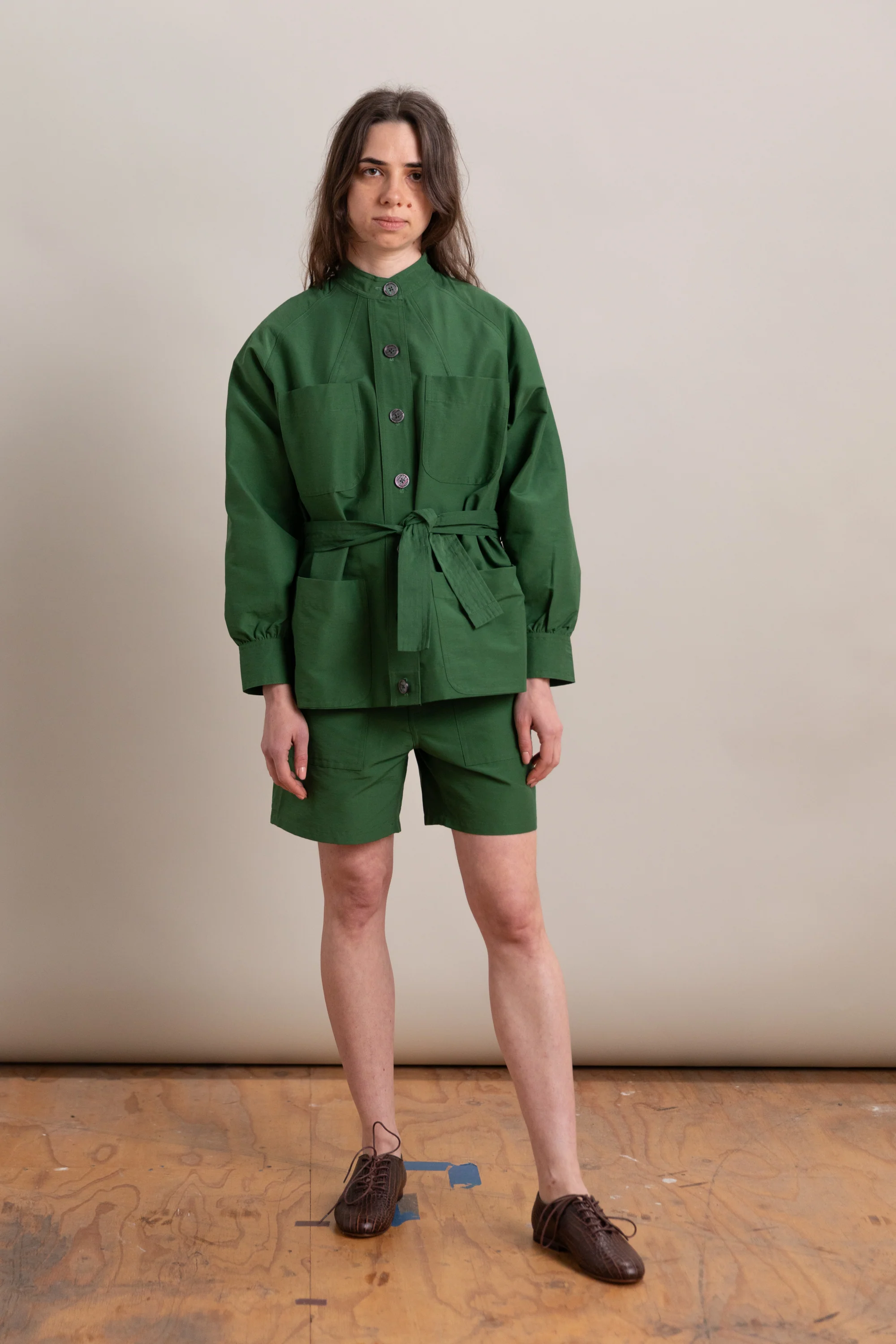 KIWA JACKET IN GREEN GROSGRAIN - Image 10