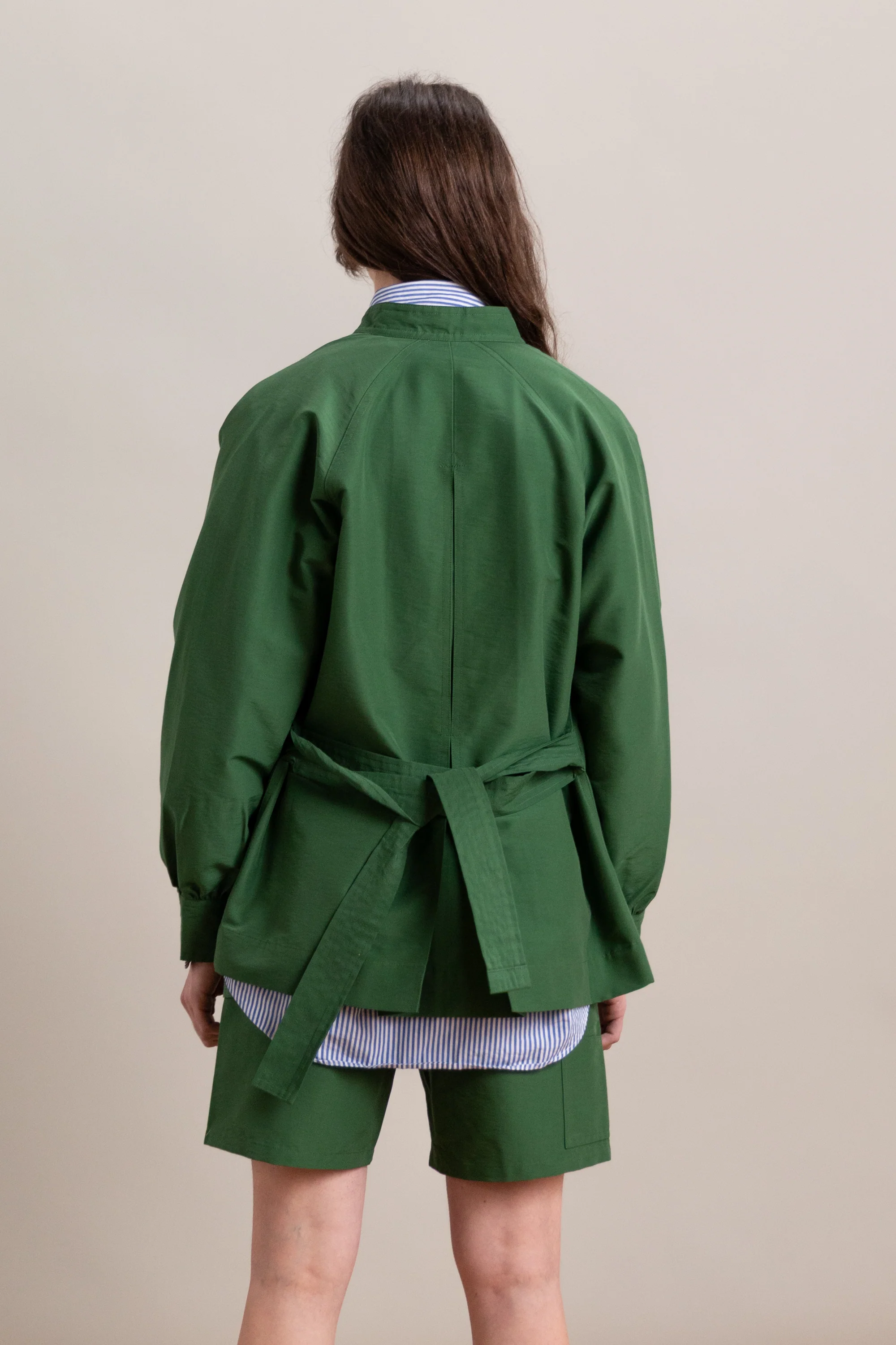 KIWA JACKET IN GREEN GROSGRAIN - Image 11