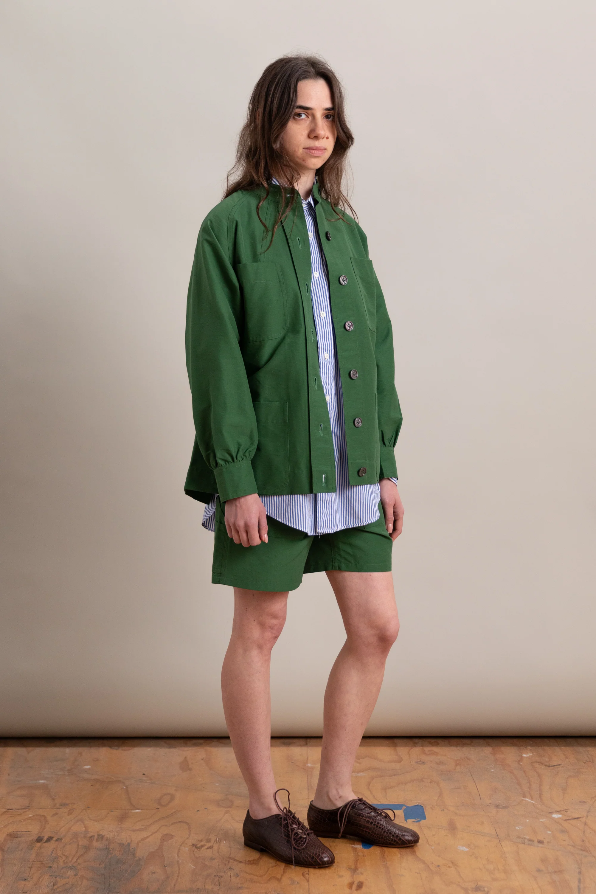 KIWA JACKET IN GREEN GROSGRAIN - Image 5