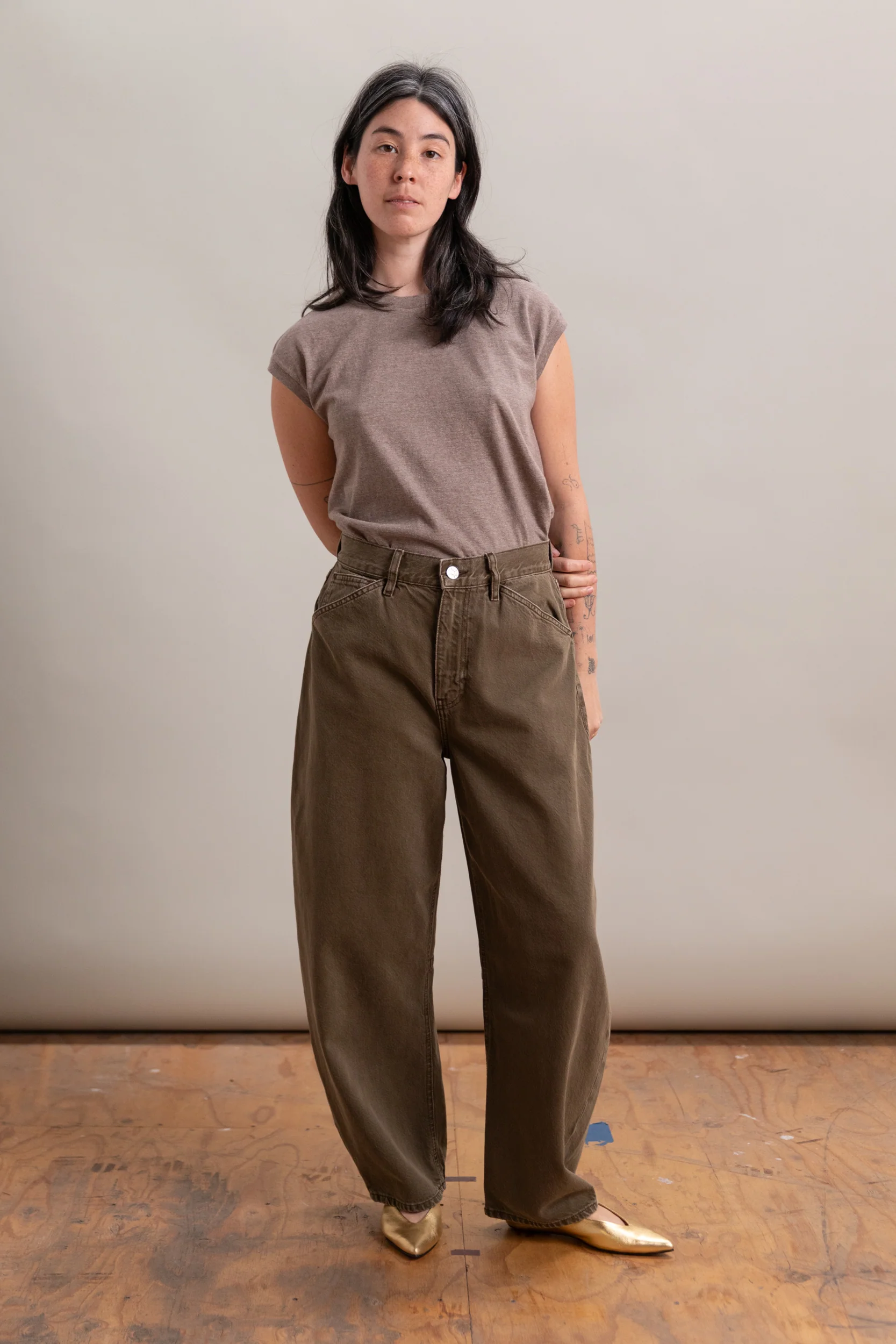LIDO ANKLE JEANS IN DARK OLIVE DENIM - Image 4