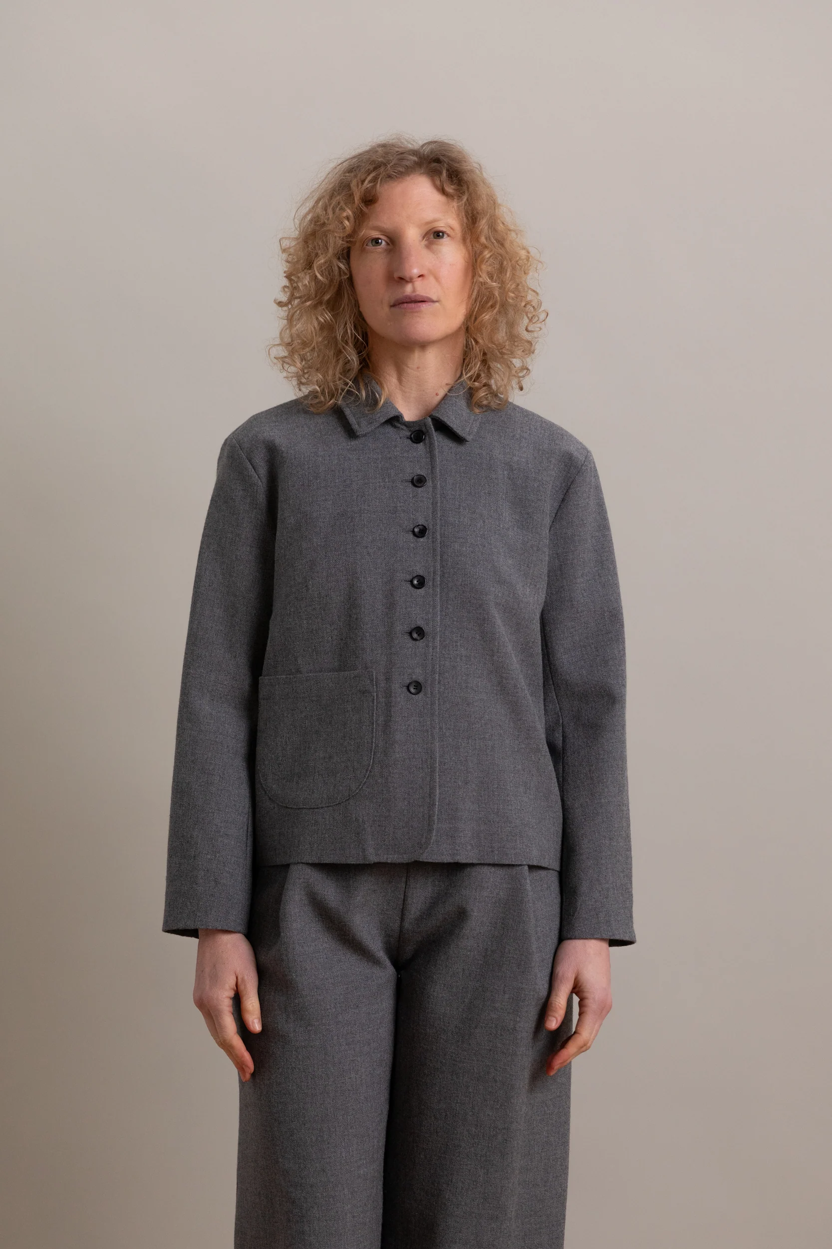 LILLIE JACKET IN LIGHT GREY BRITISH WOOL