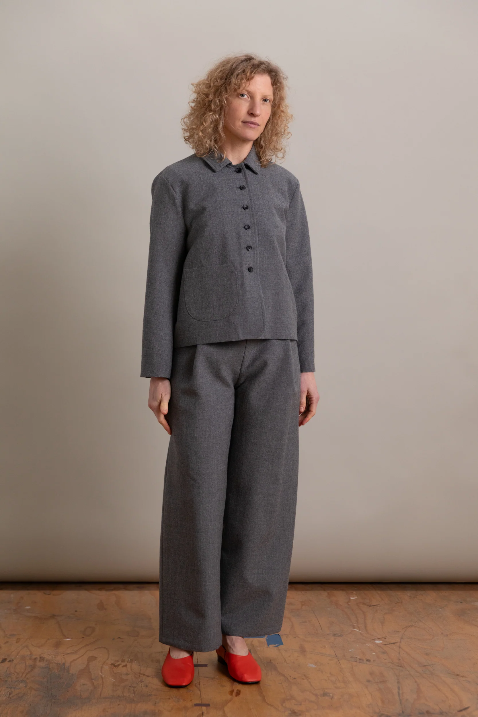 LILLIE JACKET IN LIGHT GREY BRITISH WOOL - Image 2