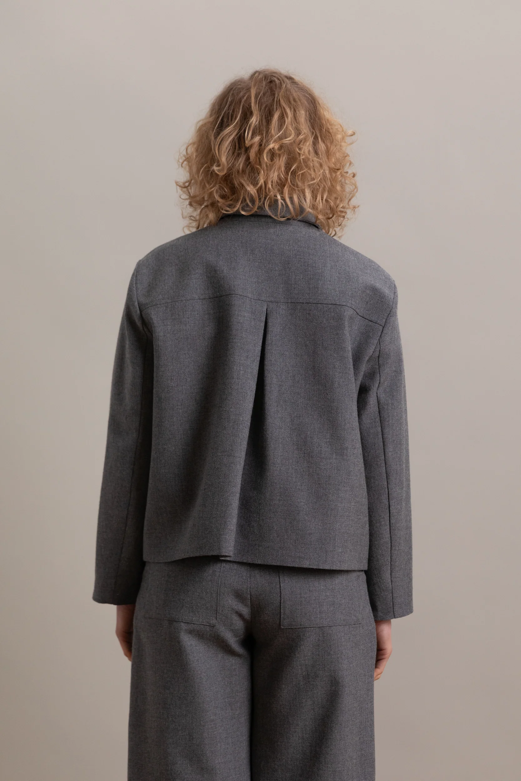 LILLIE JACKET IN LIGHT GREY BRITISH WOOL - Image 5