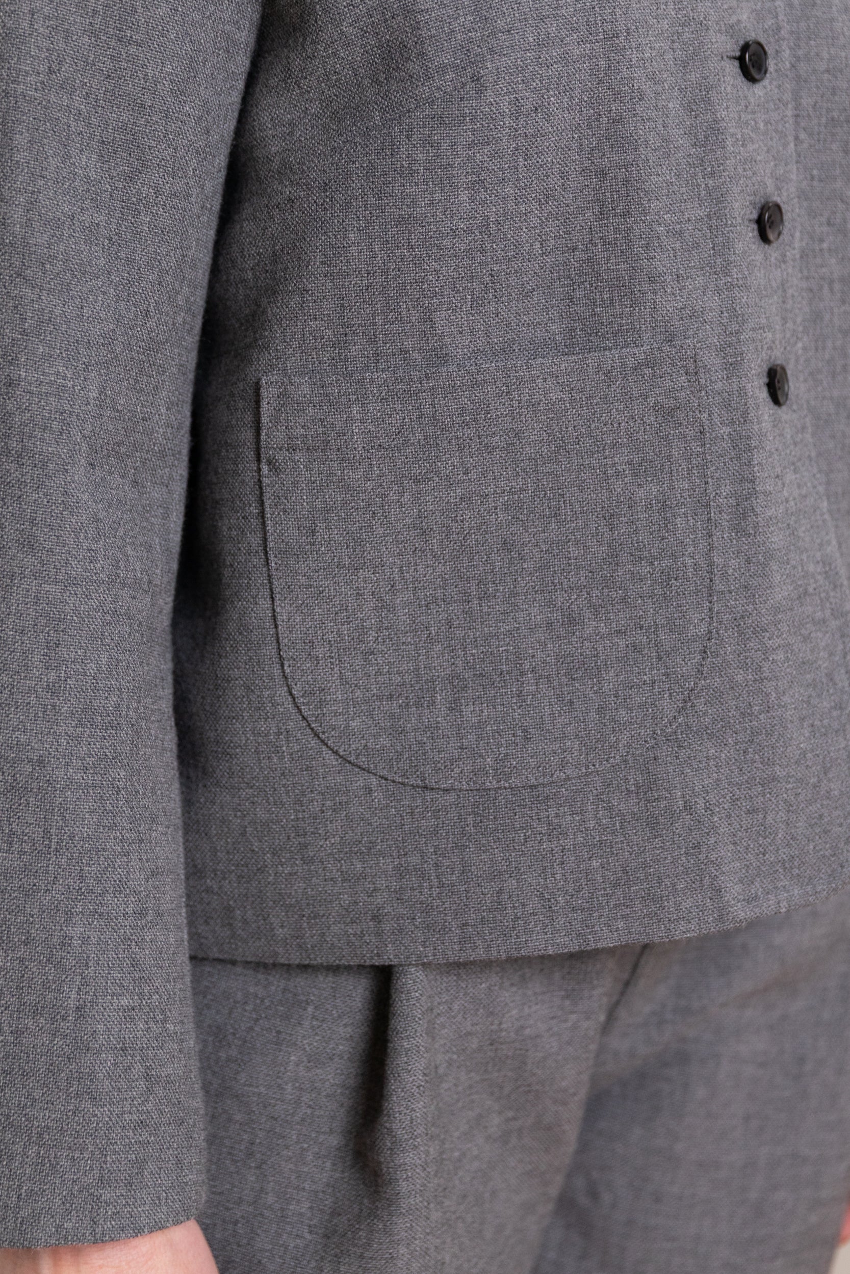 LILLIE JACKET IN LIGHT GREY BRITISH WOOL - Image 7