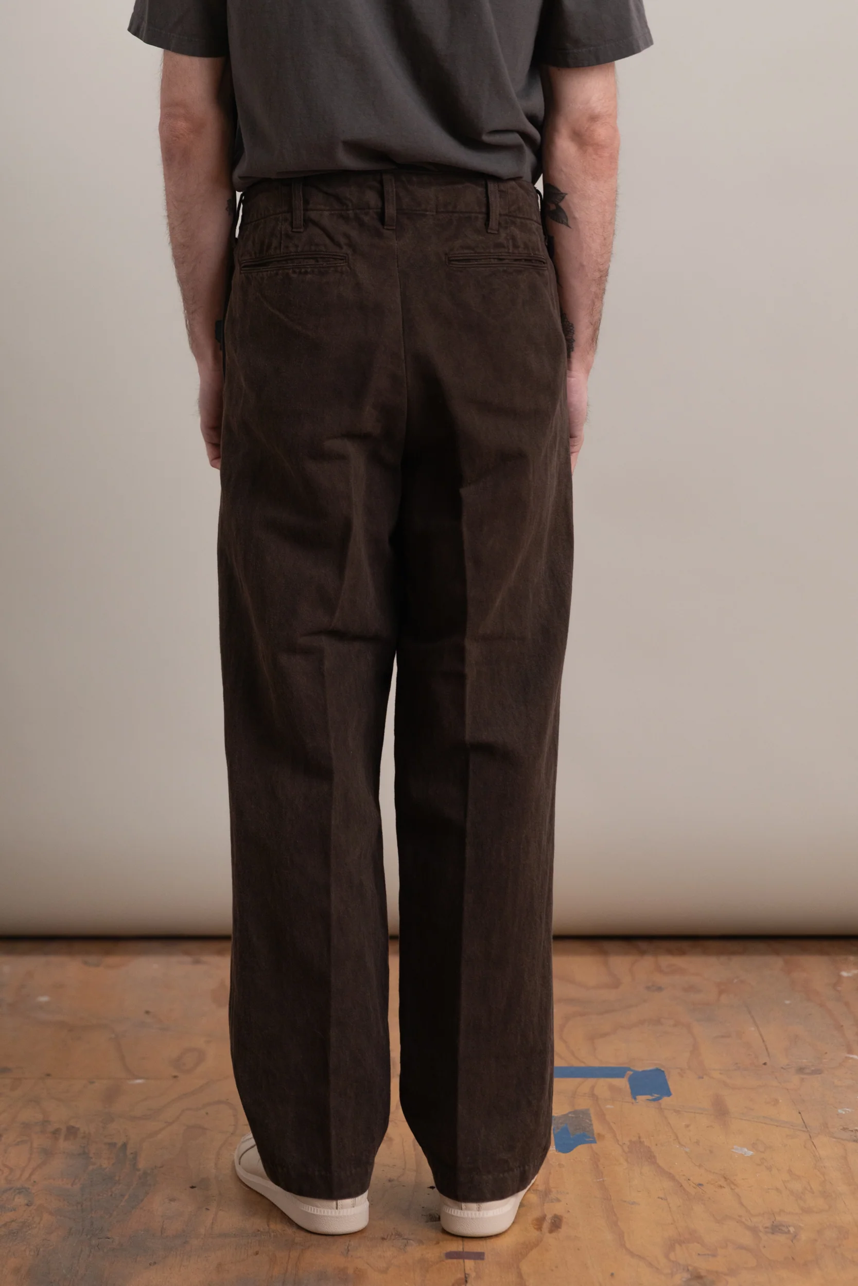 LOT 221 FIELD TROUSERS IN MUD DYED BROWN - Image 6