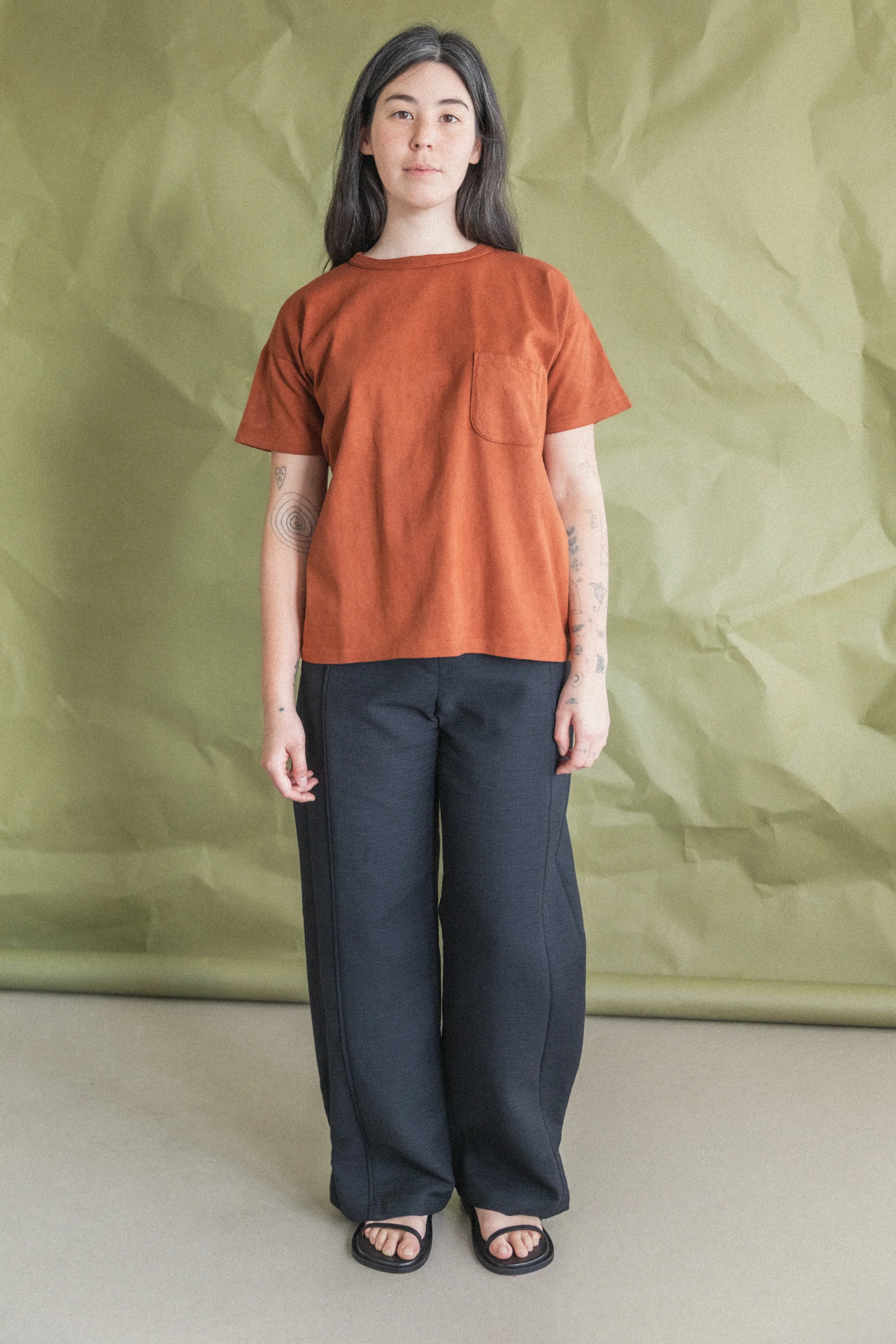 LOT 601 TEE SHIRT IN TECHI TREE DYED BROWN - Image 3
