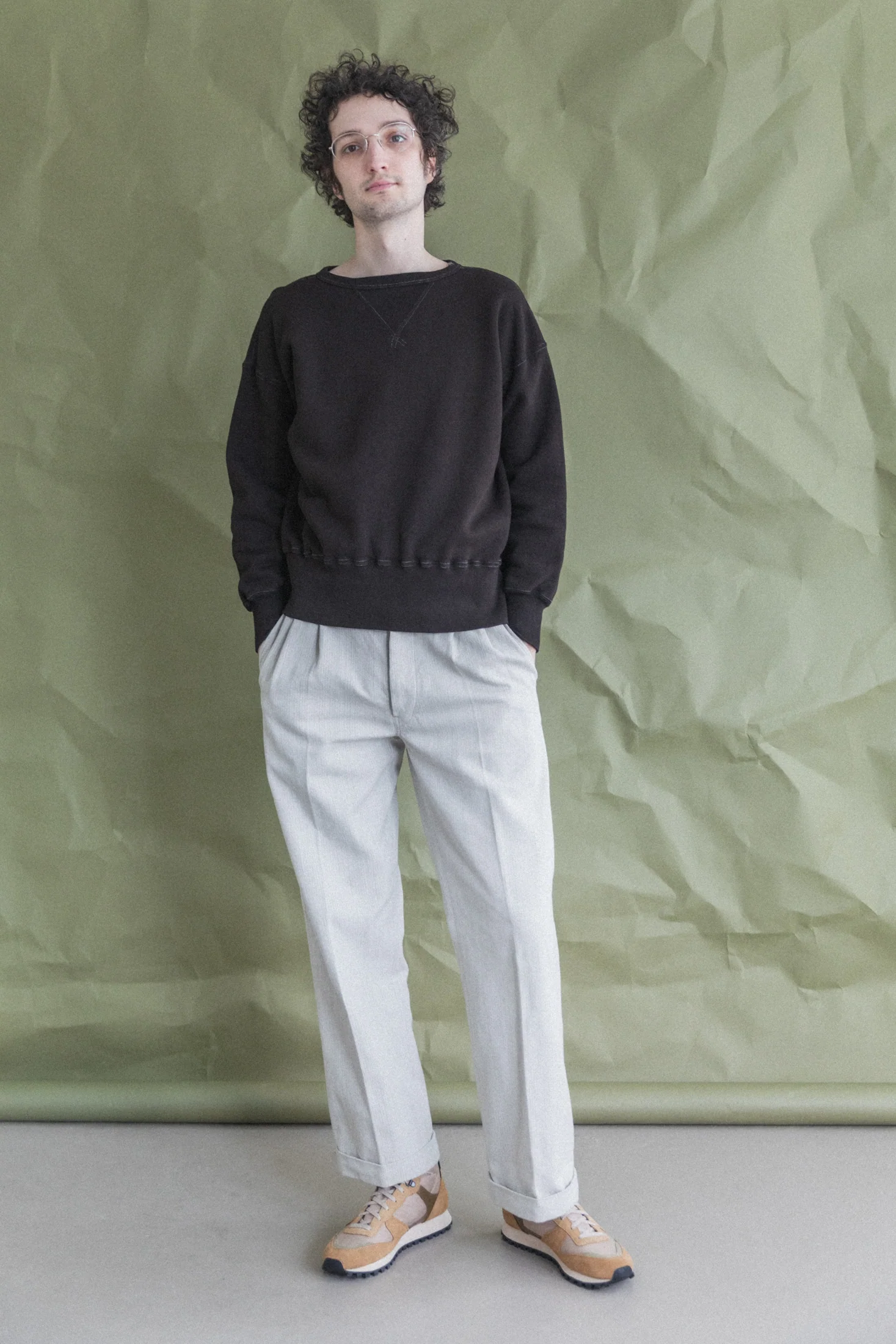 LOT 603 SWEATSHIRT IN MUD DYED BROWN - Image 5
