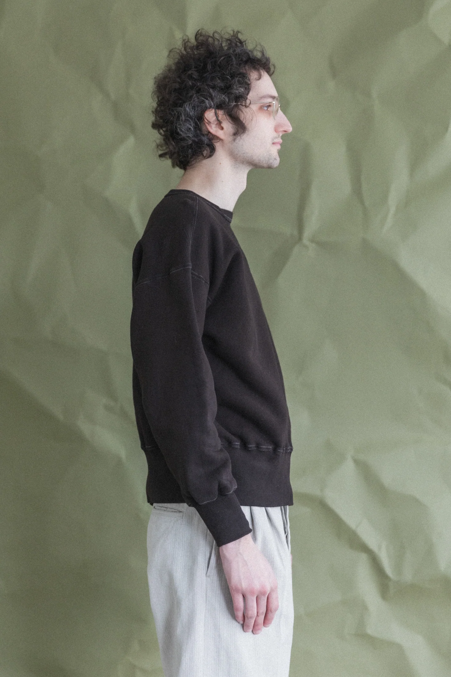 LOT 603 SWEATSHIRT IN MUD DYED BROWN - Image 8