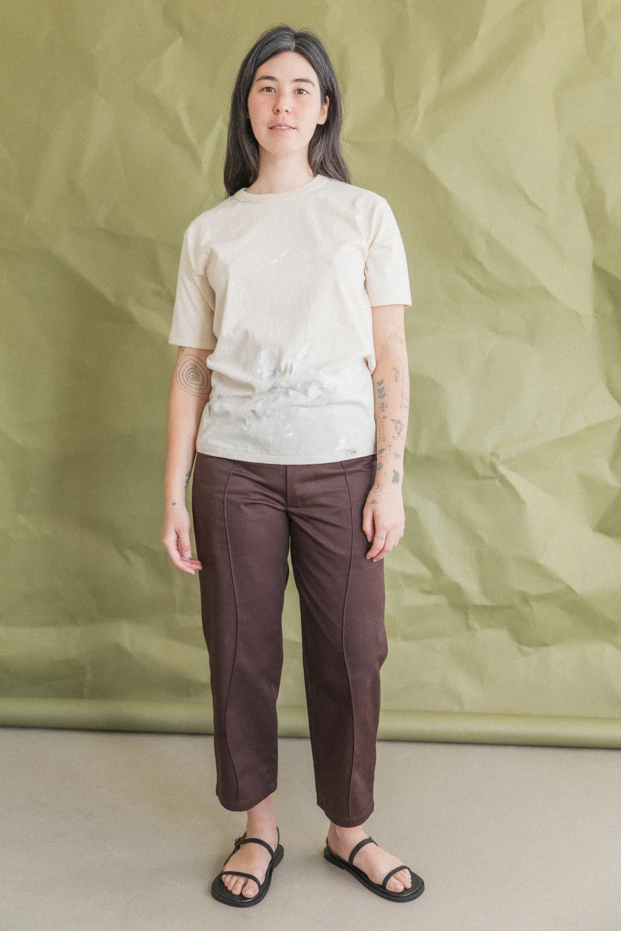 LOT 616 TEE SHIRT IN IVORY PAINT - Image 4