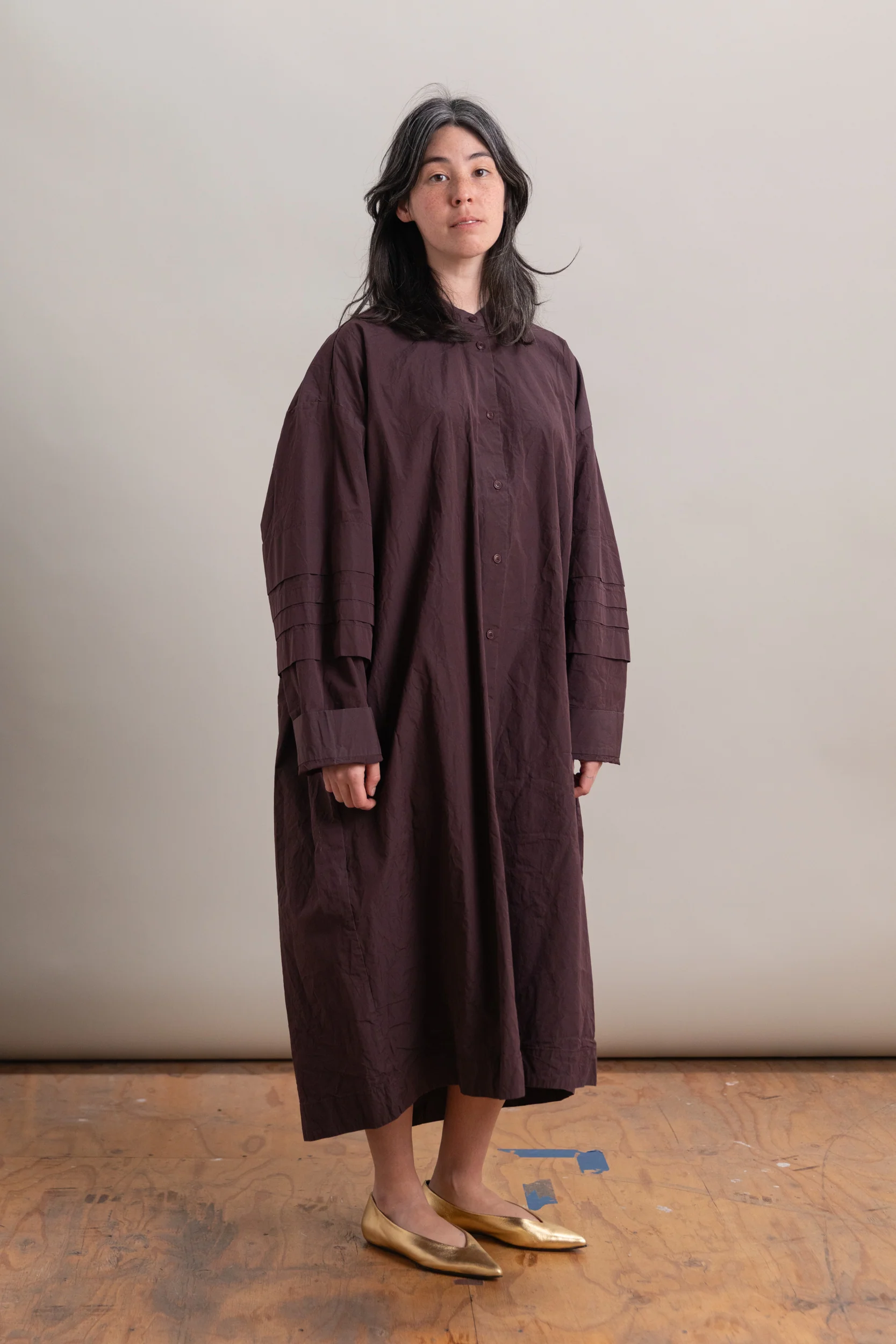 MANON DRESS IN WINE TAFFCOT - Image 3