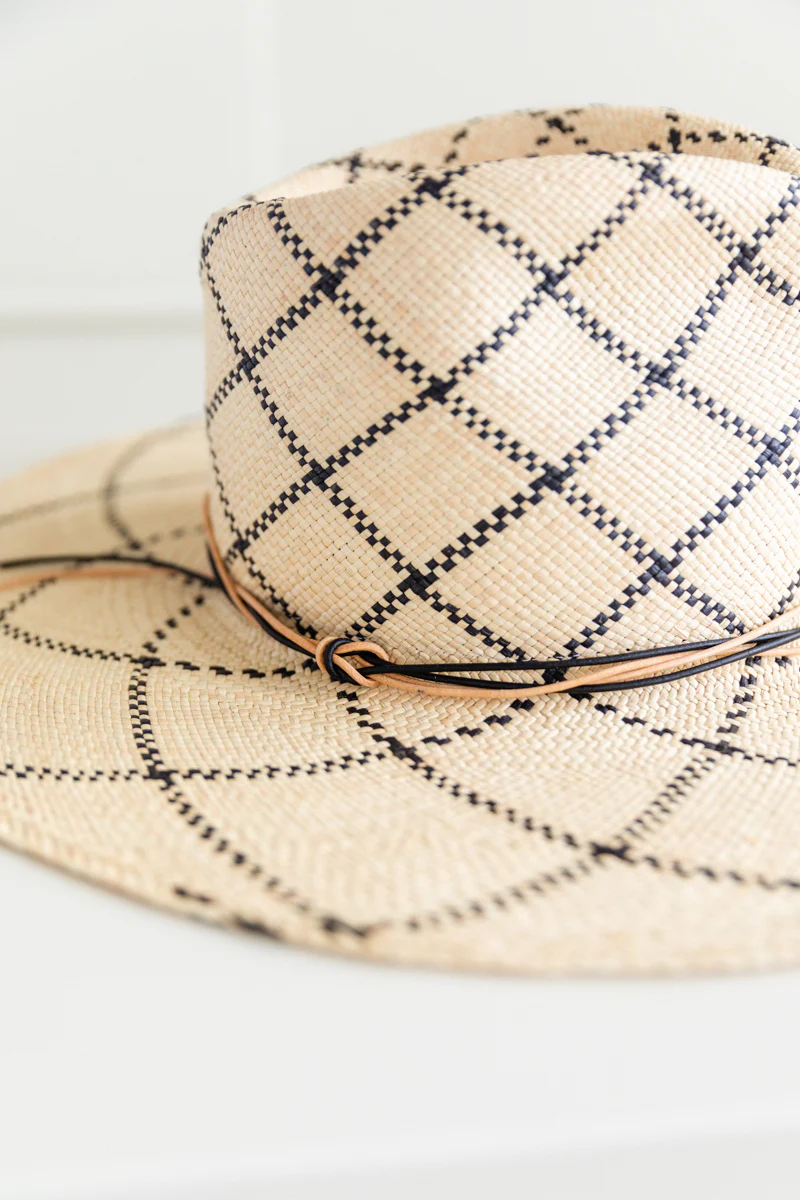 MARKET HAT IN CHECK PANAMA STRAW - Image 3