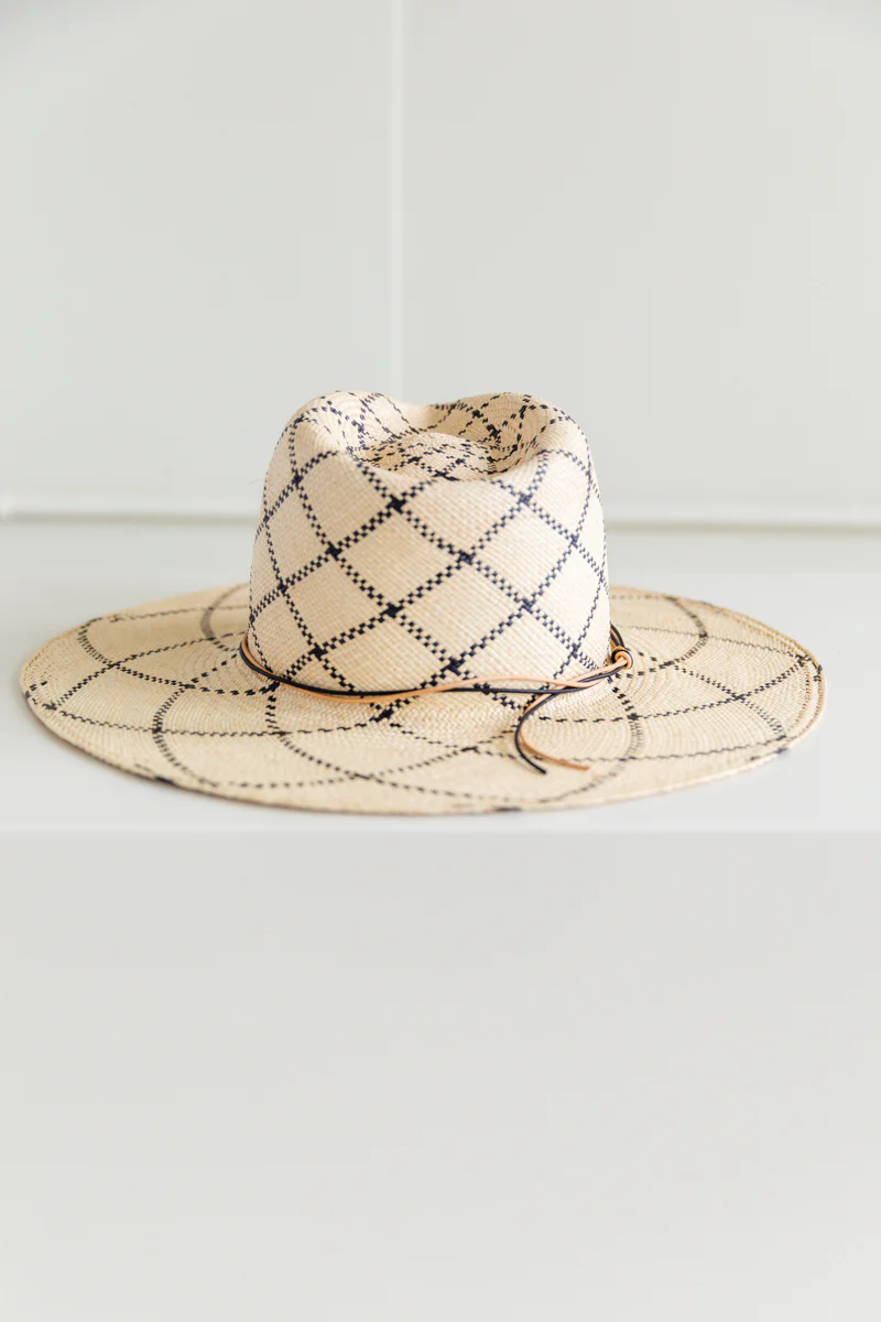 MARKET HAT IN CHECK PANAMA STRAW - Image 4