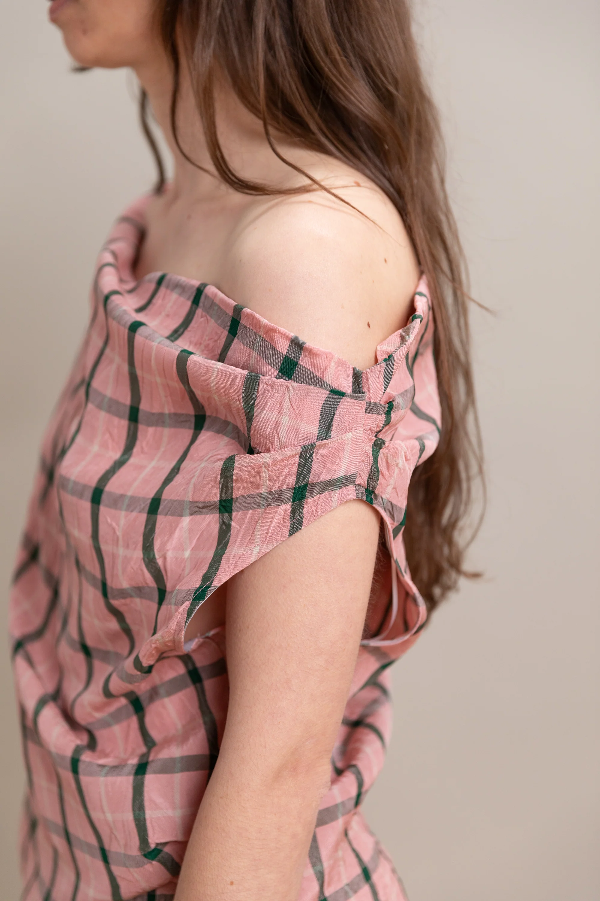 MATA TOP IN PINK ARROTINO PLAID - Image 2