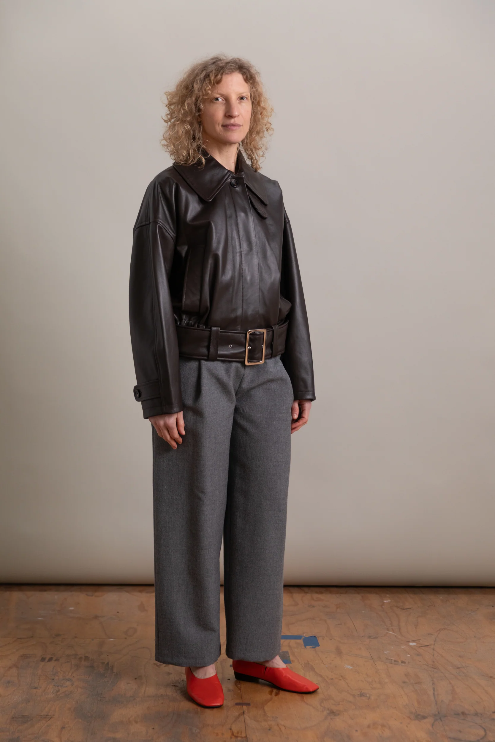NARA JACKET IN CHOCOLATE NAPA LEATHER - Image 4