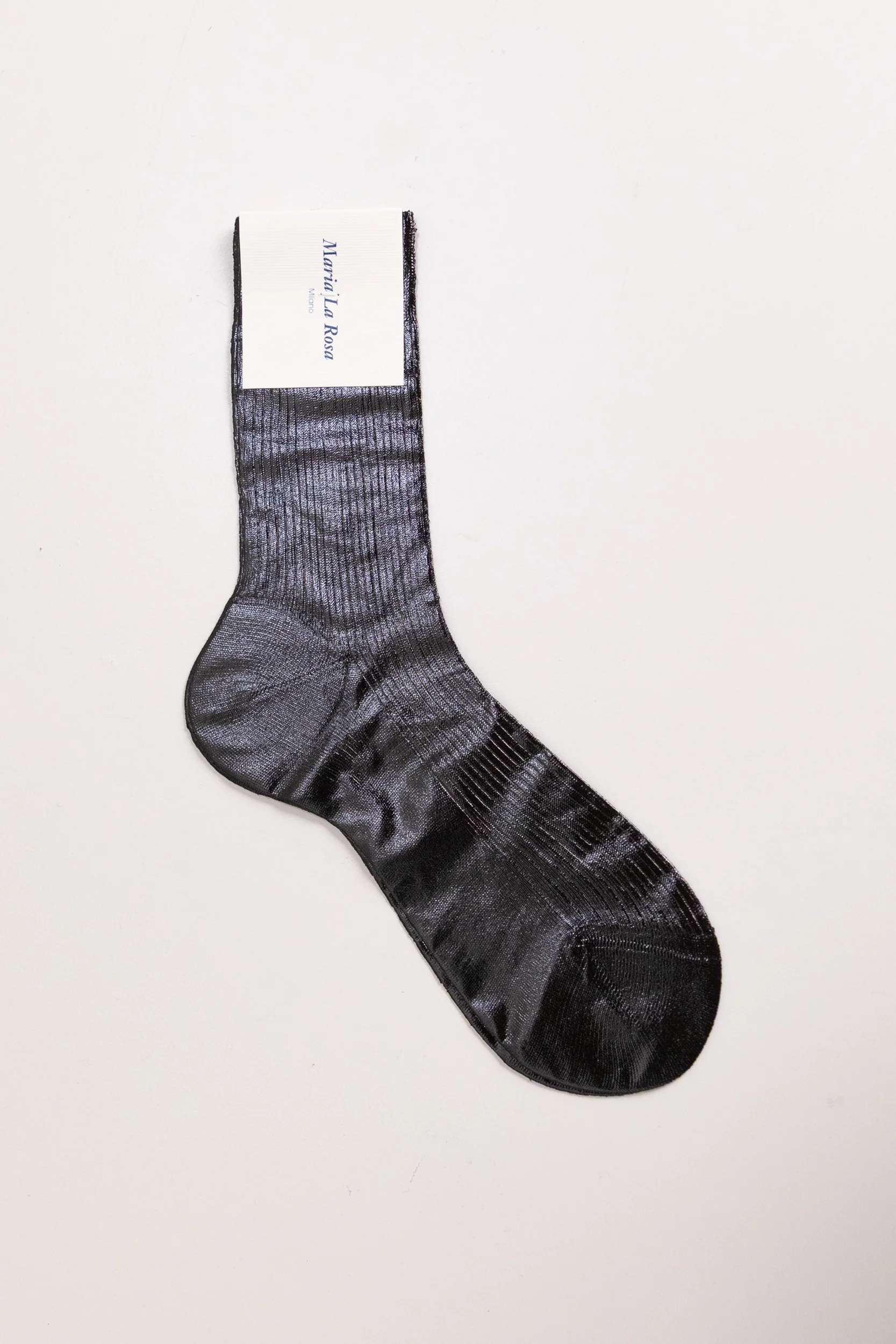 ONE RIBBED LAMINATE SOCKS IN BLACK
