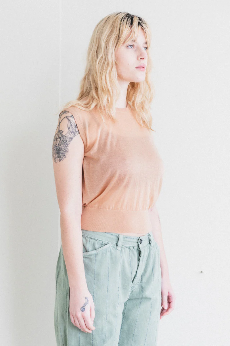 ORIA TOP IN CAMEL TENCEL CASHMERE KNIT - Image 3