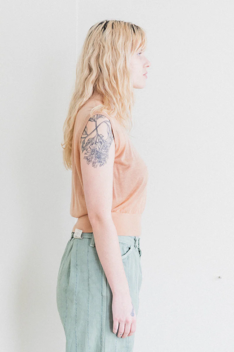 ORIA TOP IN CAMEL TENCEL CASHMERE KNIT - Image 4