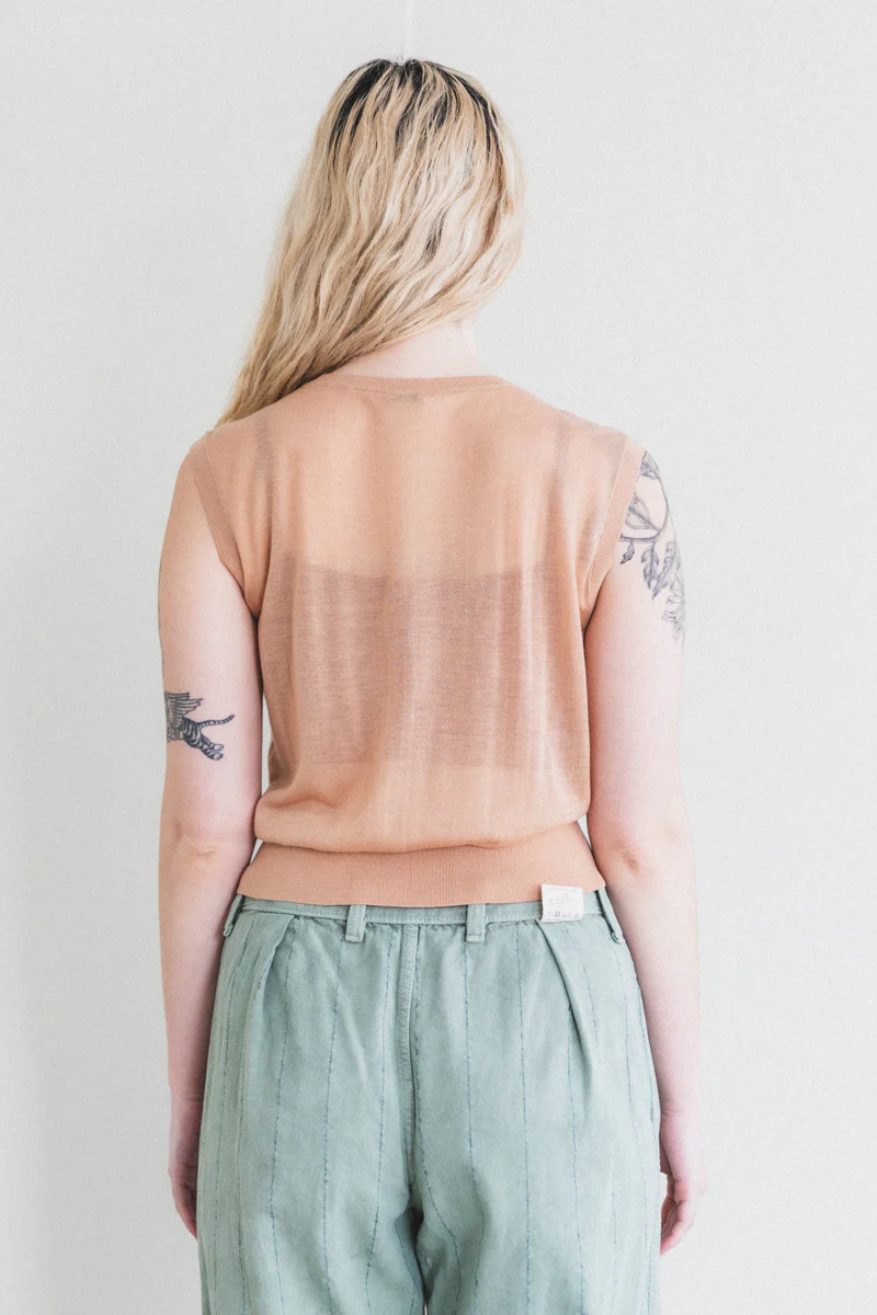 ORIA TOP IN CAMEL TENCEL CASHMERE KNIT - Image 6