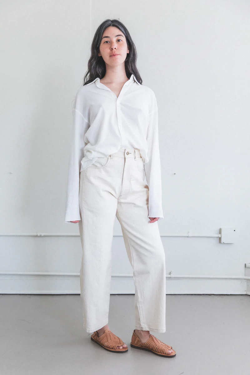 PANEL JEAN IN CREAM DENIM - Image 2