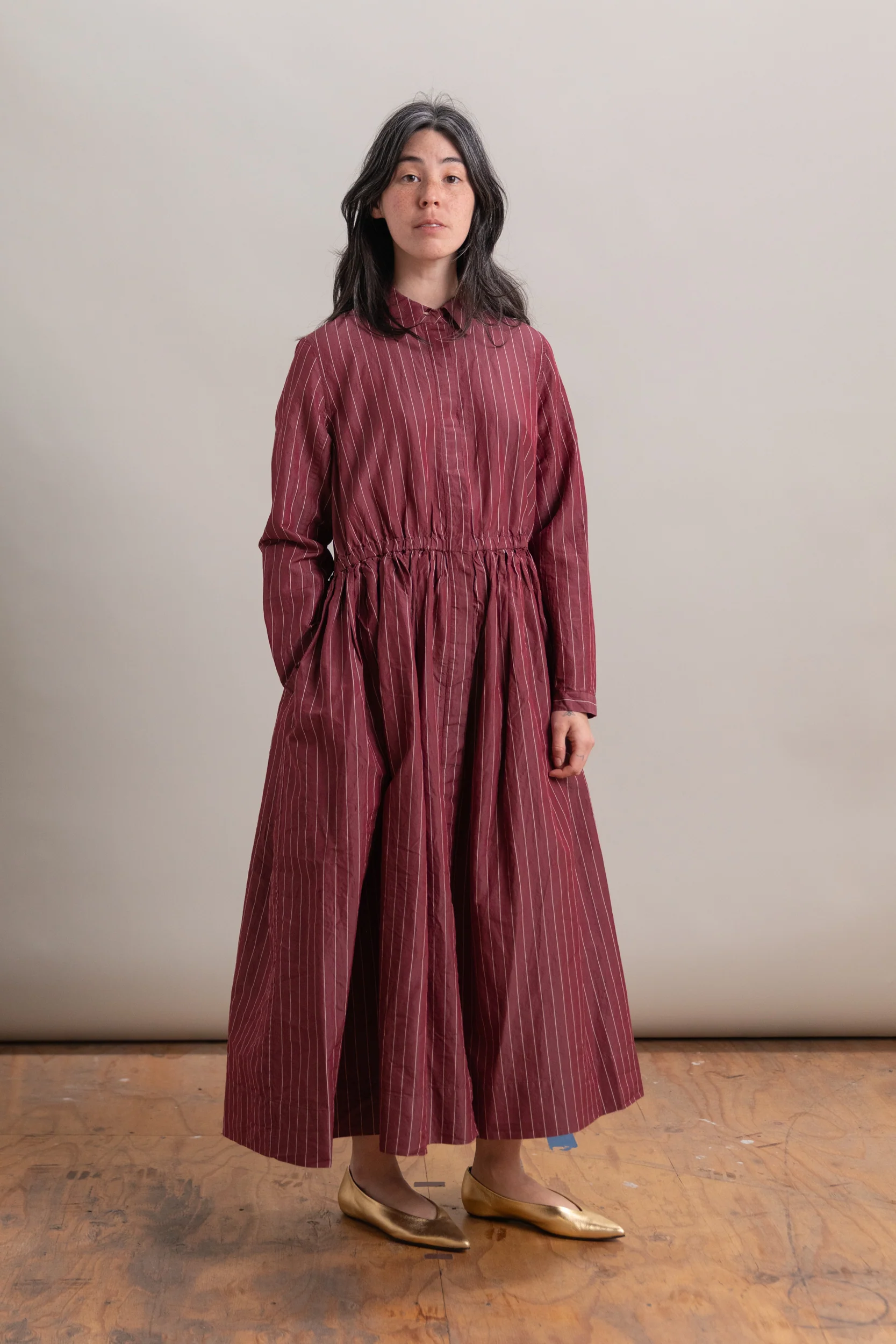 PANZY DRESS IN WINE COTSILK - Image 3