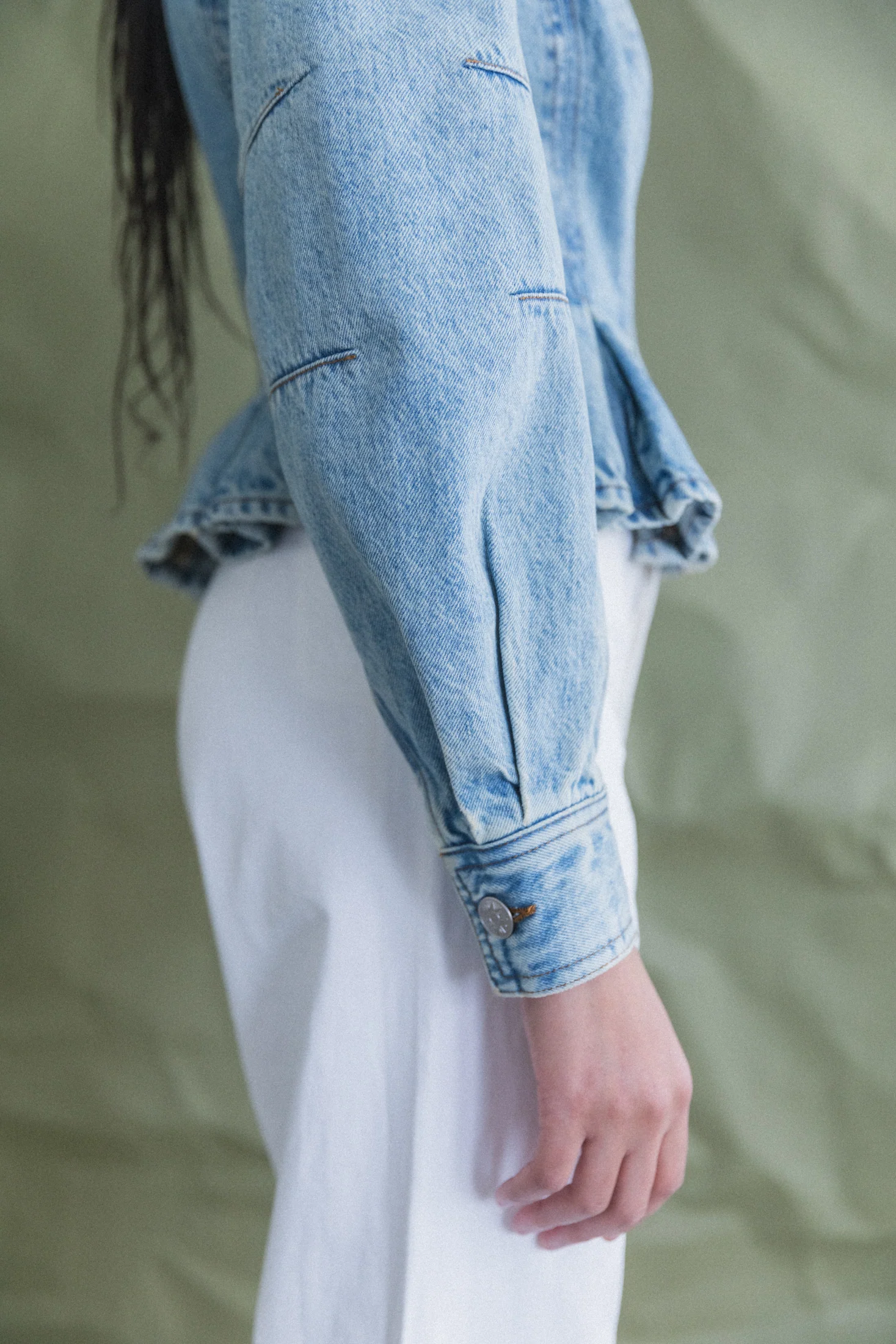 PEPLUM ZIP JACKET IN CANYON DENIM - Image 11