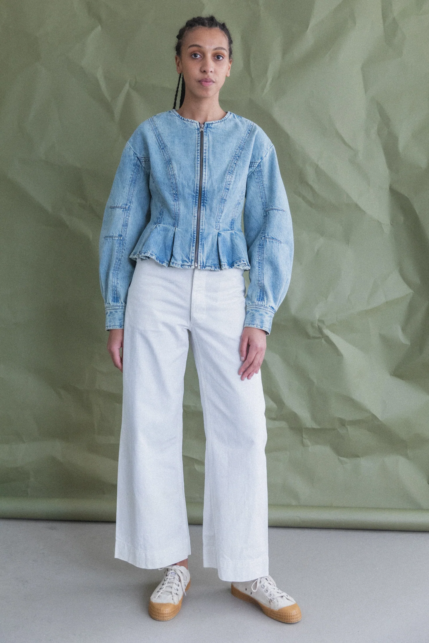 PEPLUM ZIP JACKET IN CANYON DENIM - Image 4