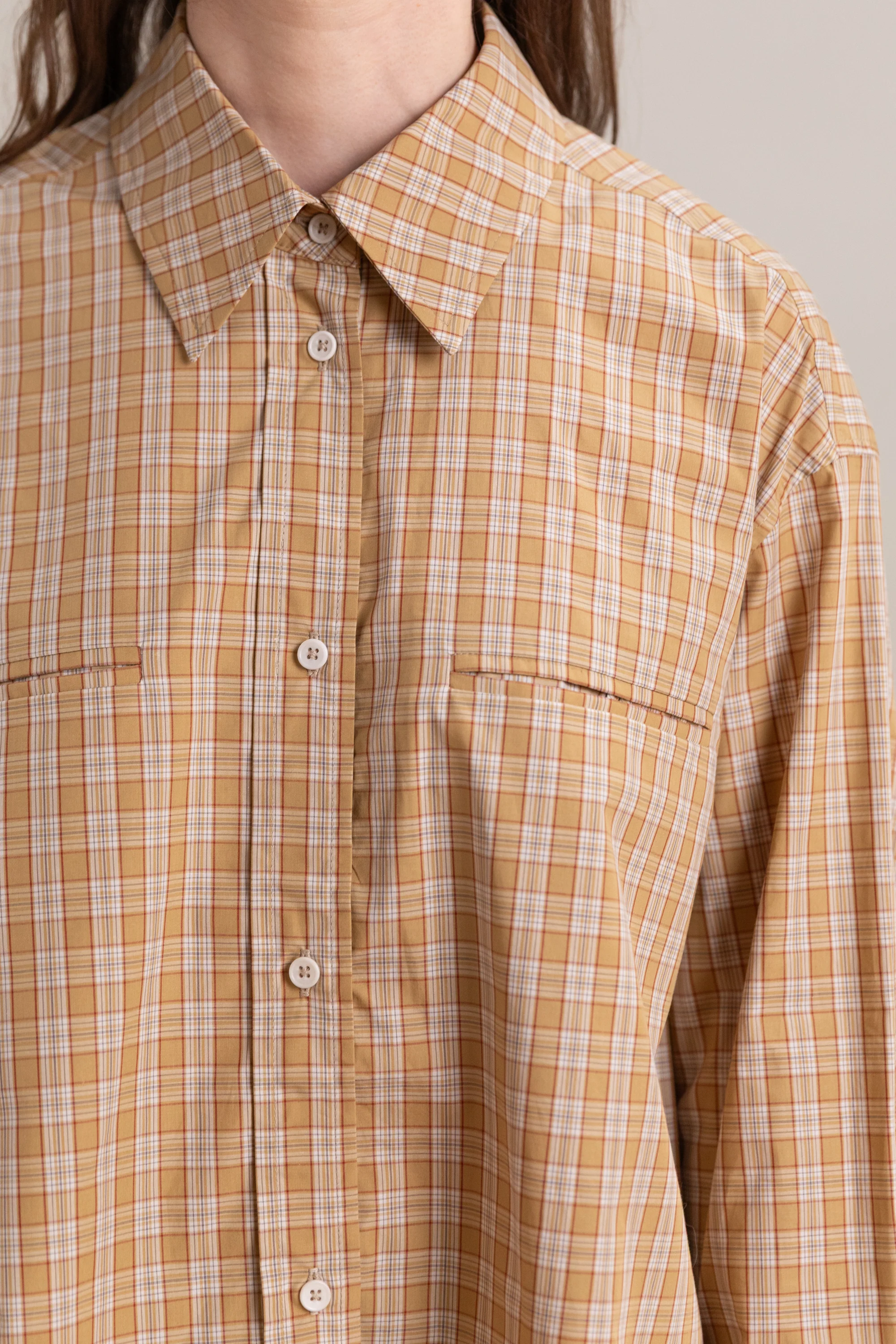 PHOEBE SHIRT IN CHECK JAPANESE COTTON DYED VOILE - Image 2