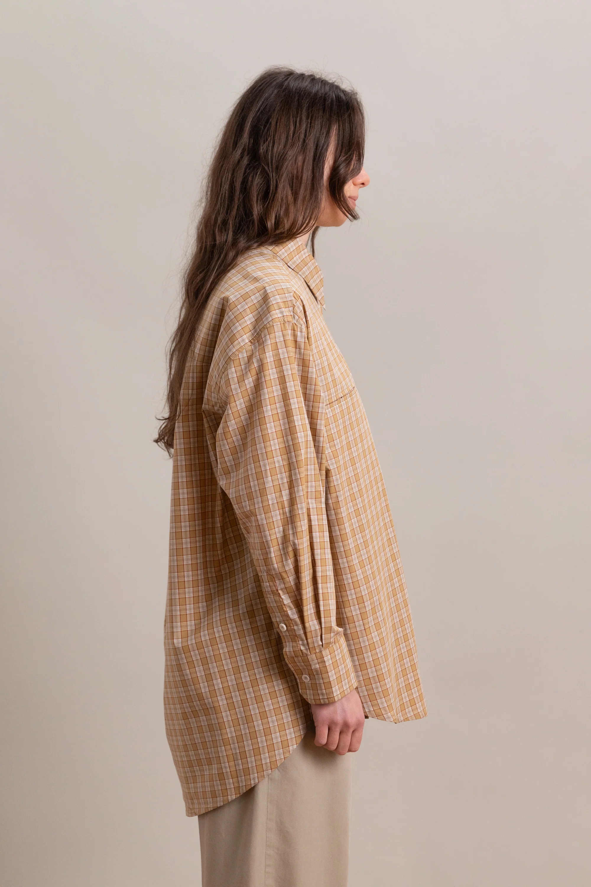 PHOEBE SHIRT IN CHECK JAPANESE COTTON DYED VOILE - Image 3