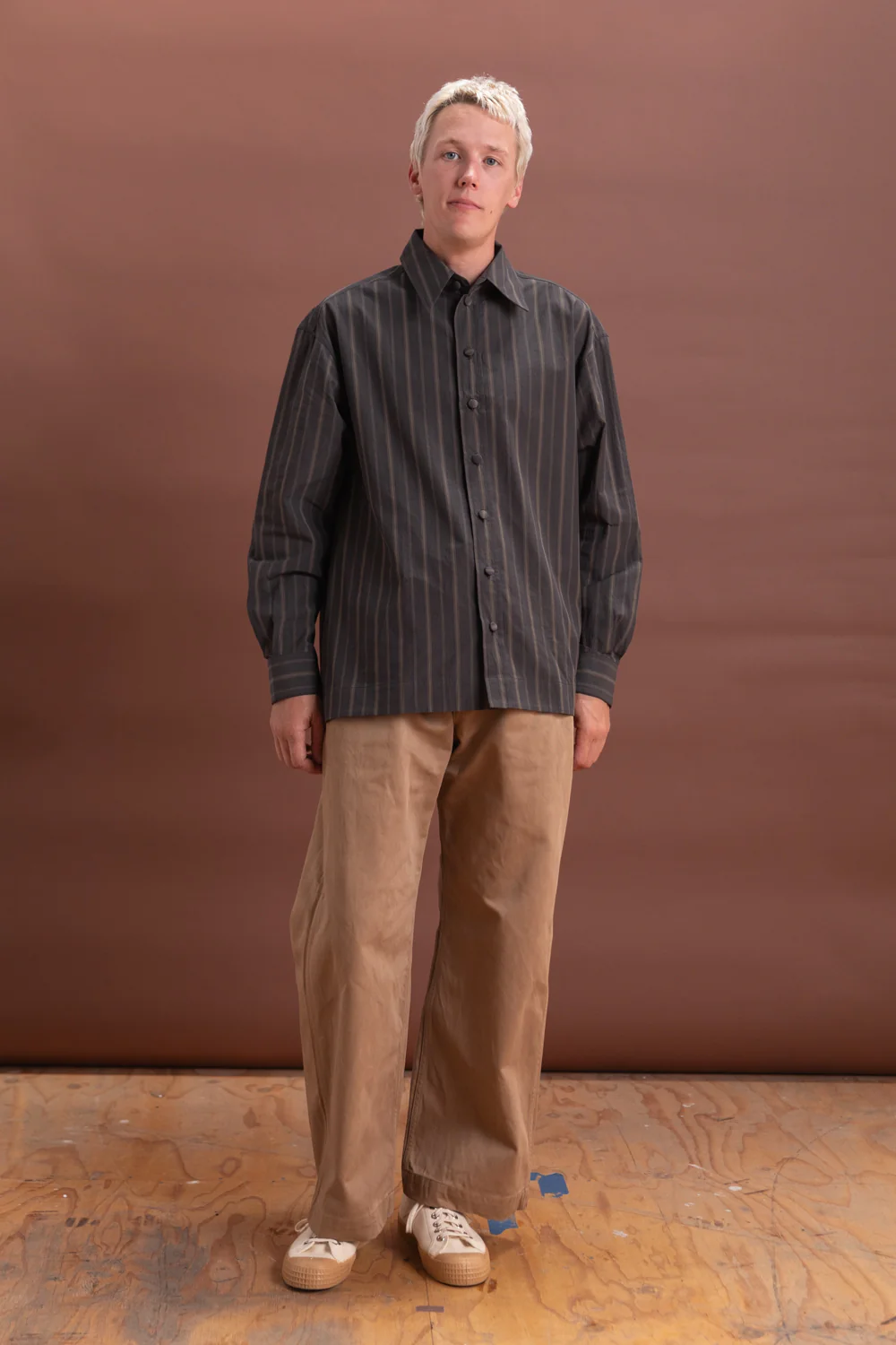 PLAYERS SHIRT IN GREY JAPANESE MUGWASHER STRIPE - Image 3