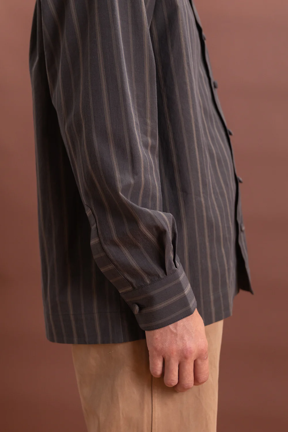 PLAYERS SHIRT IN GREY JAPANESE MUGWASHER STRIPE - Image 4