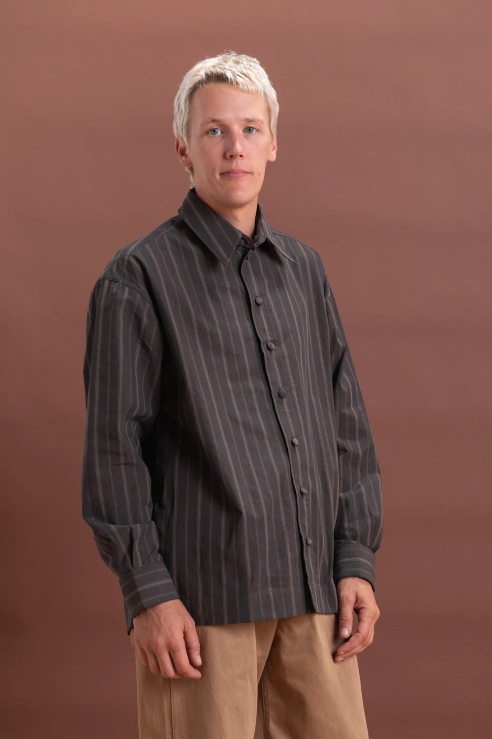 PLAYERS SHIRT IN GREY JAPANESE MUGWASHER STRIPE - Image 5