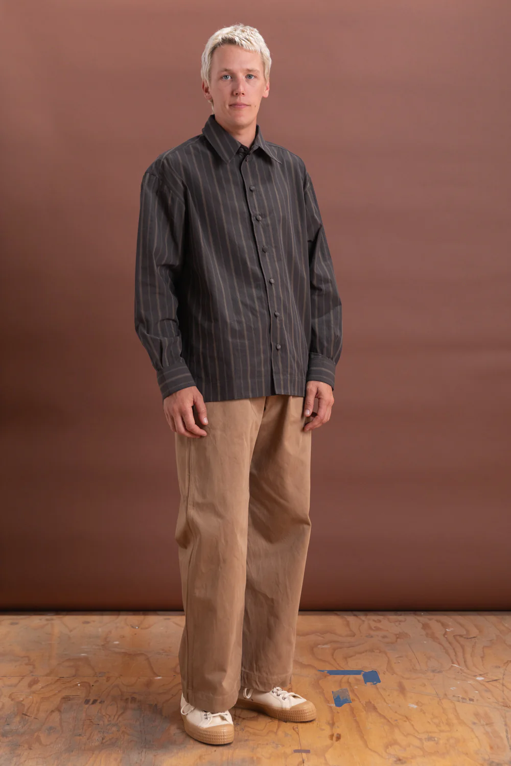 PLAYERS SHIRT IN GREY JAPANESE MUGWASHER STRIPE - Image 8