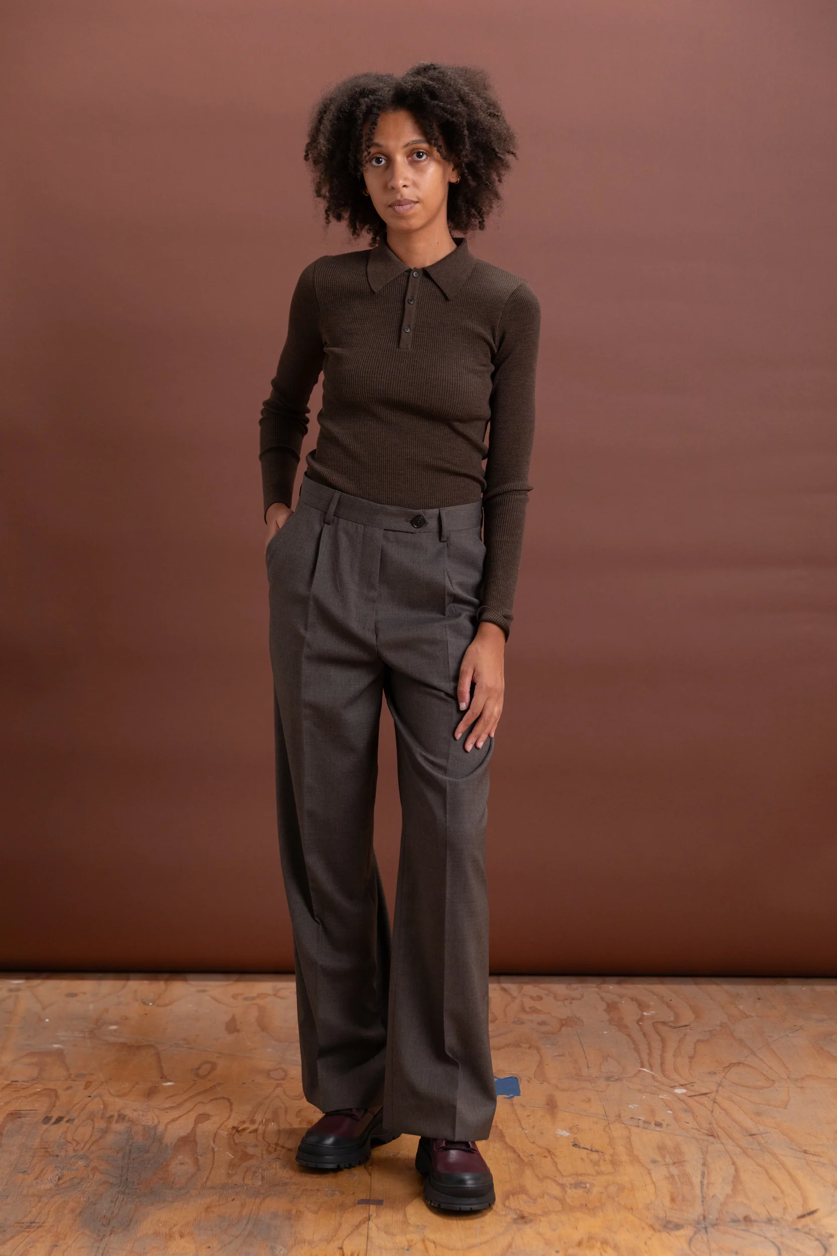 PRIMARY TROUSERS IN TAUPE WOOL - Image 3