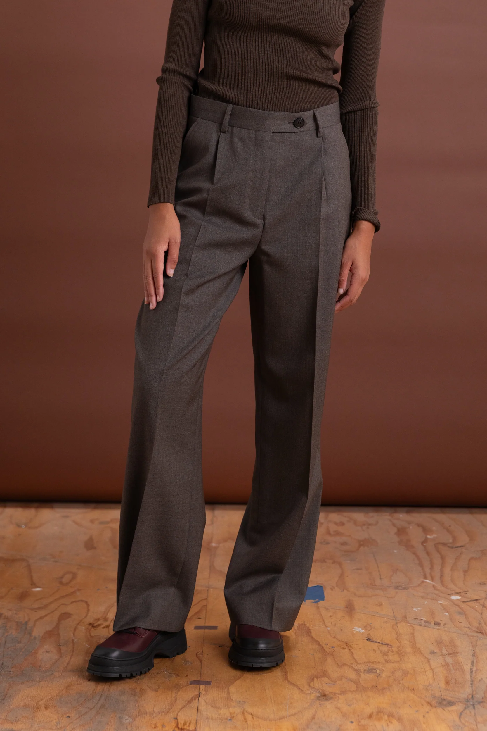 PRIMARY TROUSERS IN TAUPE WOOL - Image 4