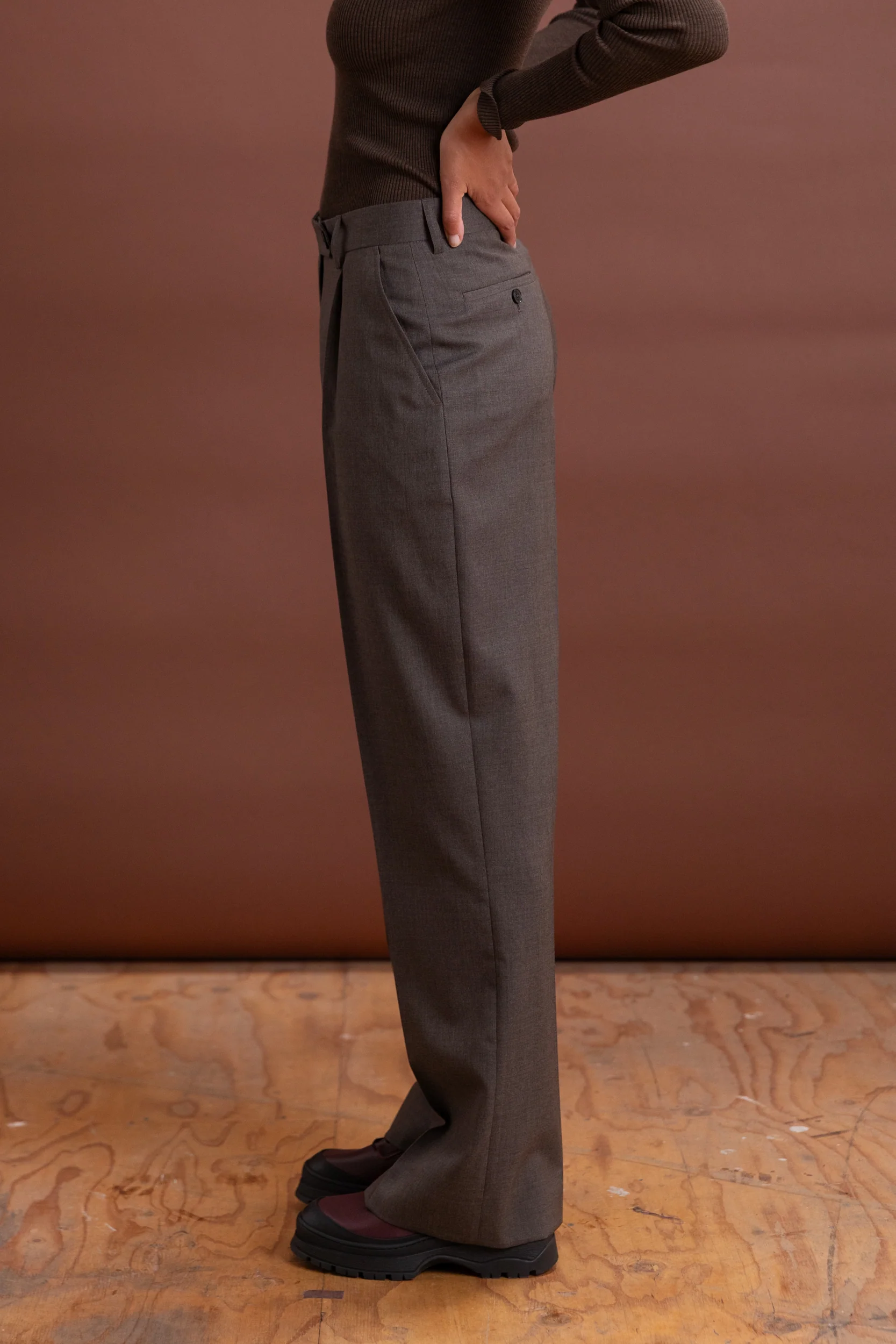 PRIMARY TROUSERS IN TAUPE WOOL - Image 5