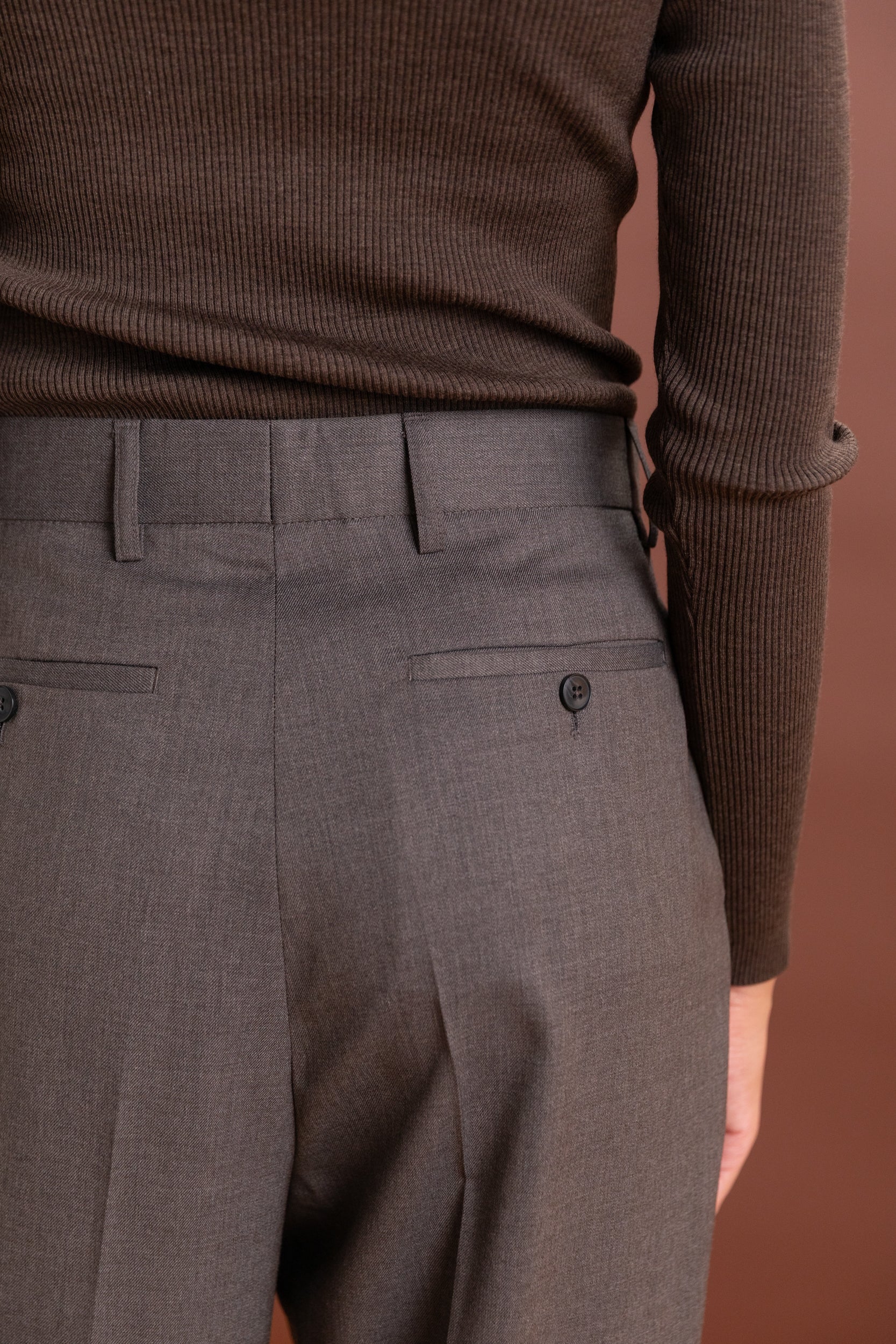 PRIMARY TROUSERS IN TAUPE WOOL - Image 7