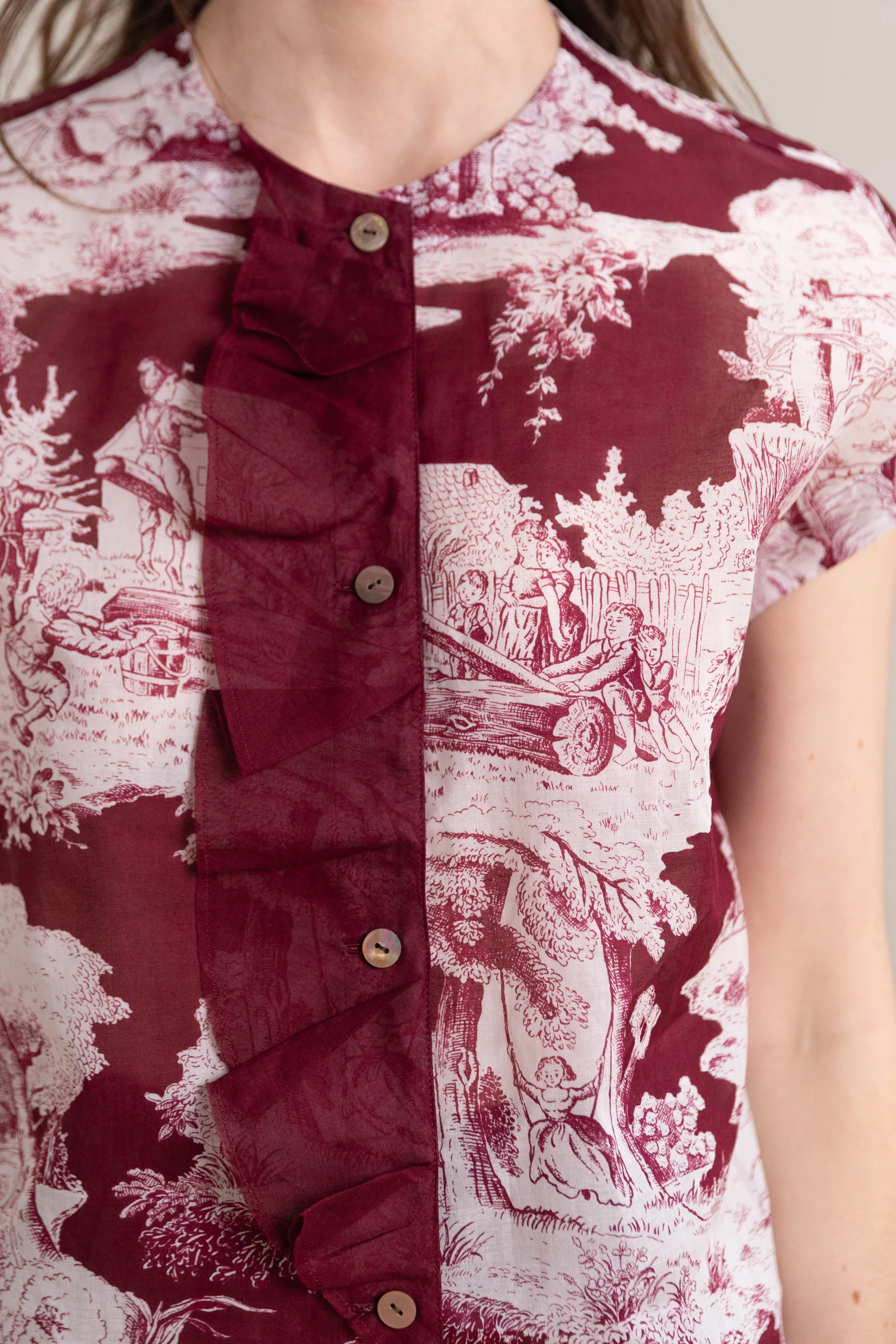 PRINTED TOP IN WINE - Image 2